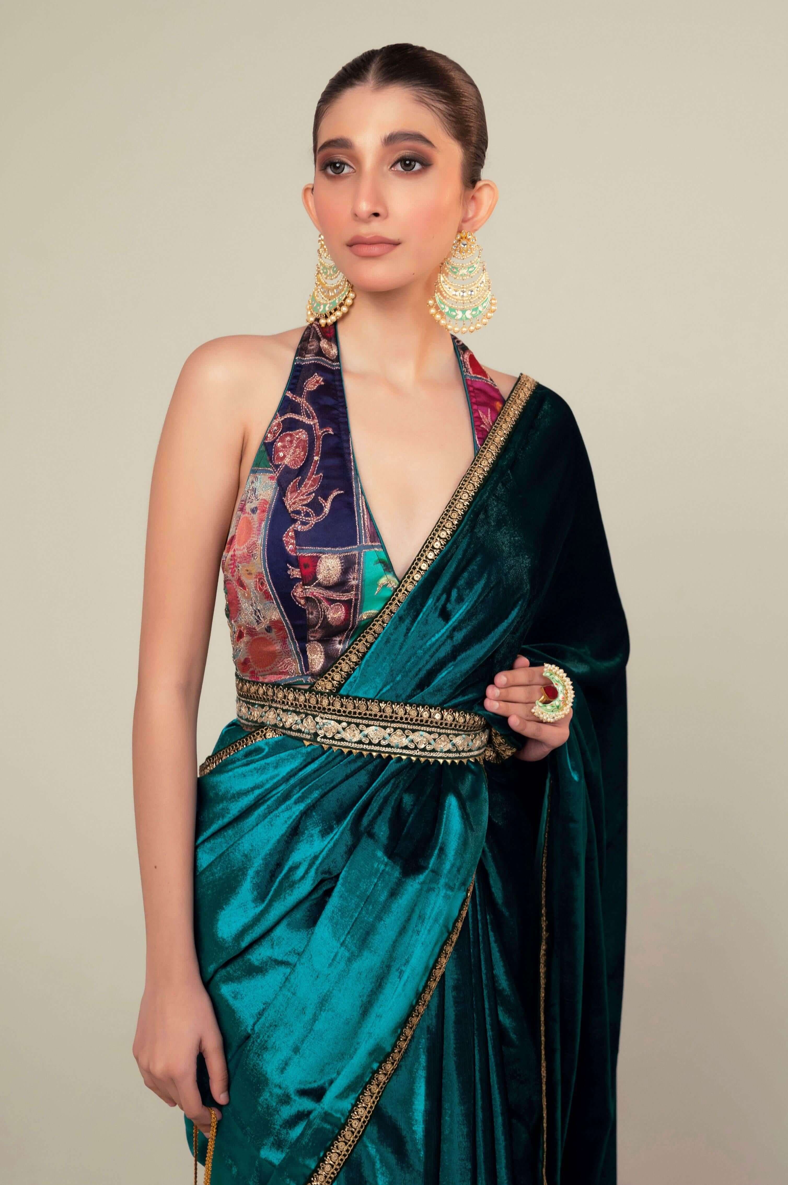 TEAL TEMPT SAREE.