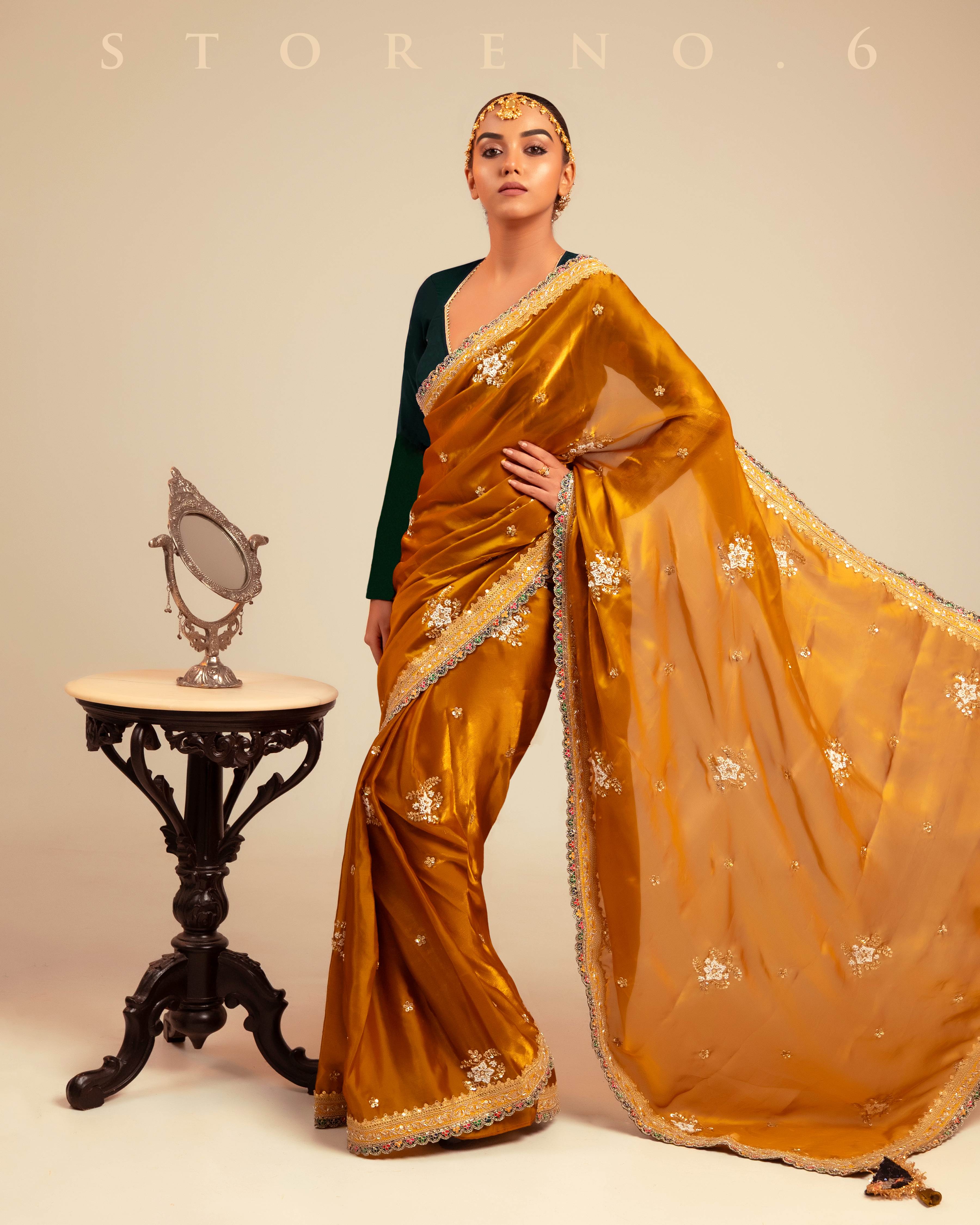 EXOTIC EMPRESS SAREE WITH FOREST CHARM BLOUSE