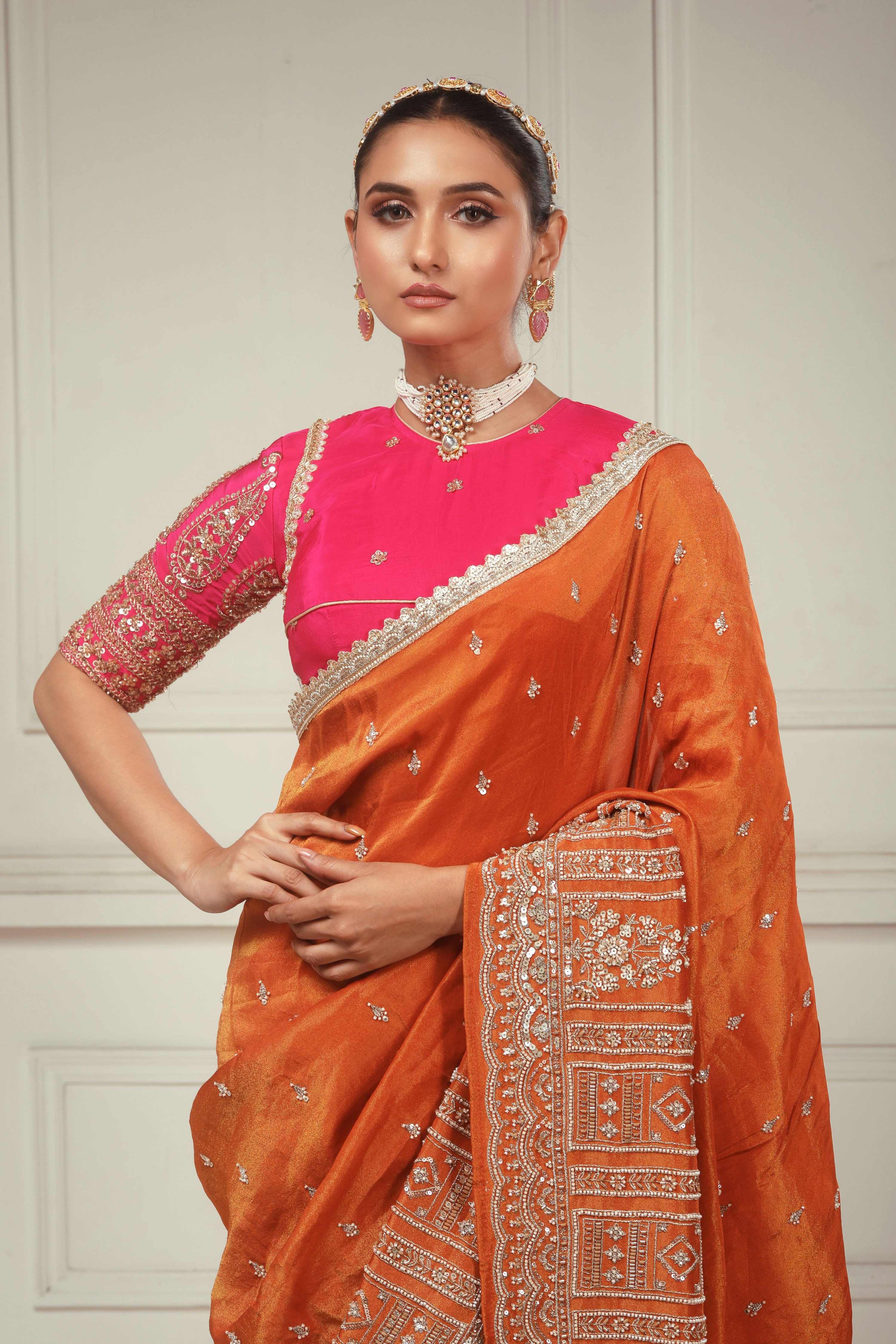 SAFFRON SYMPHONY SAREE