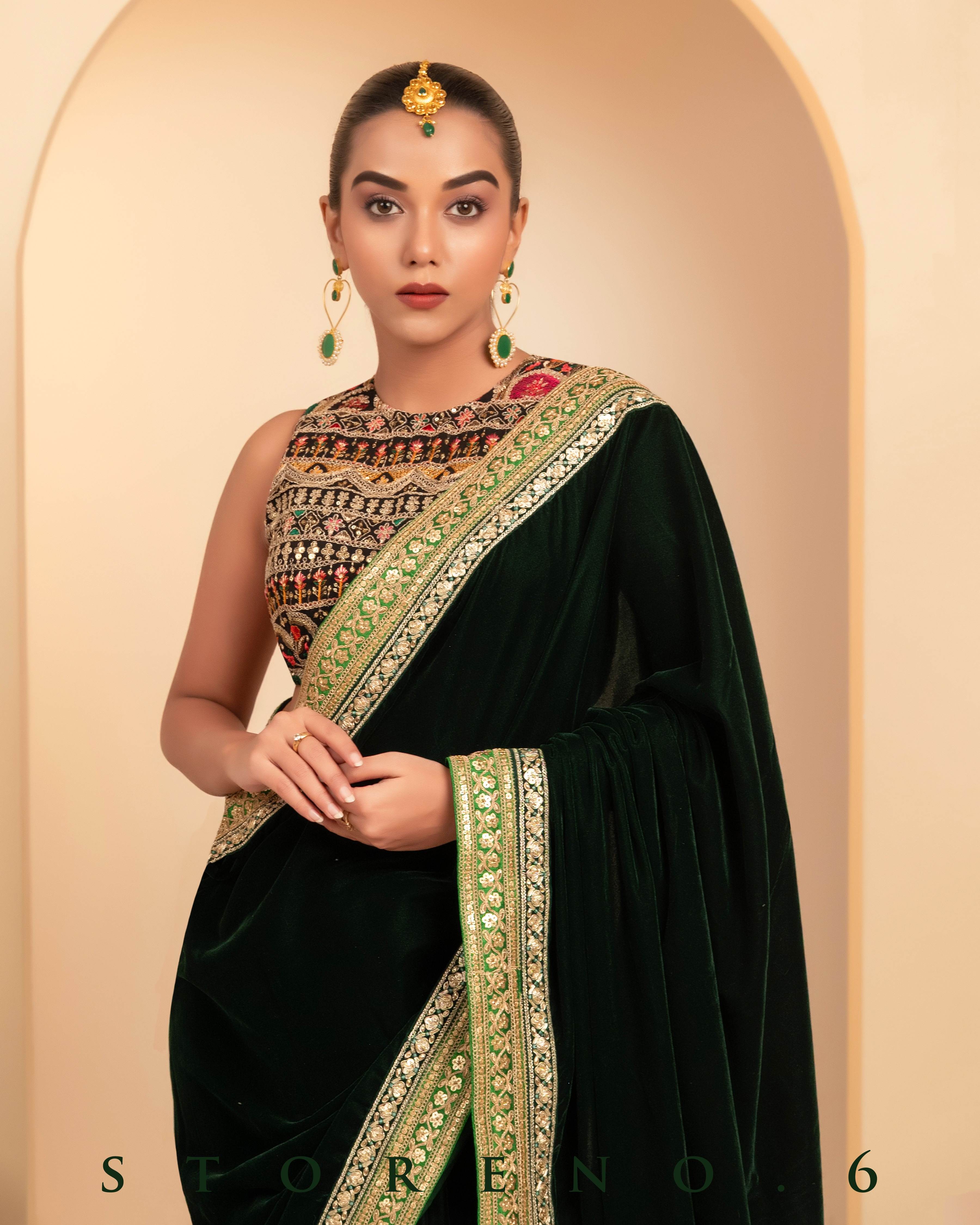 ENCHANTING EMERALD SAREE