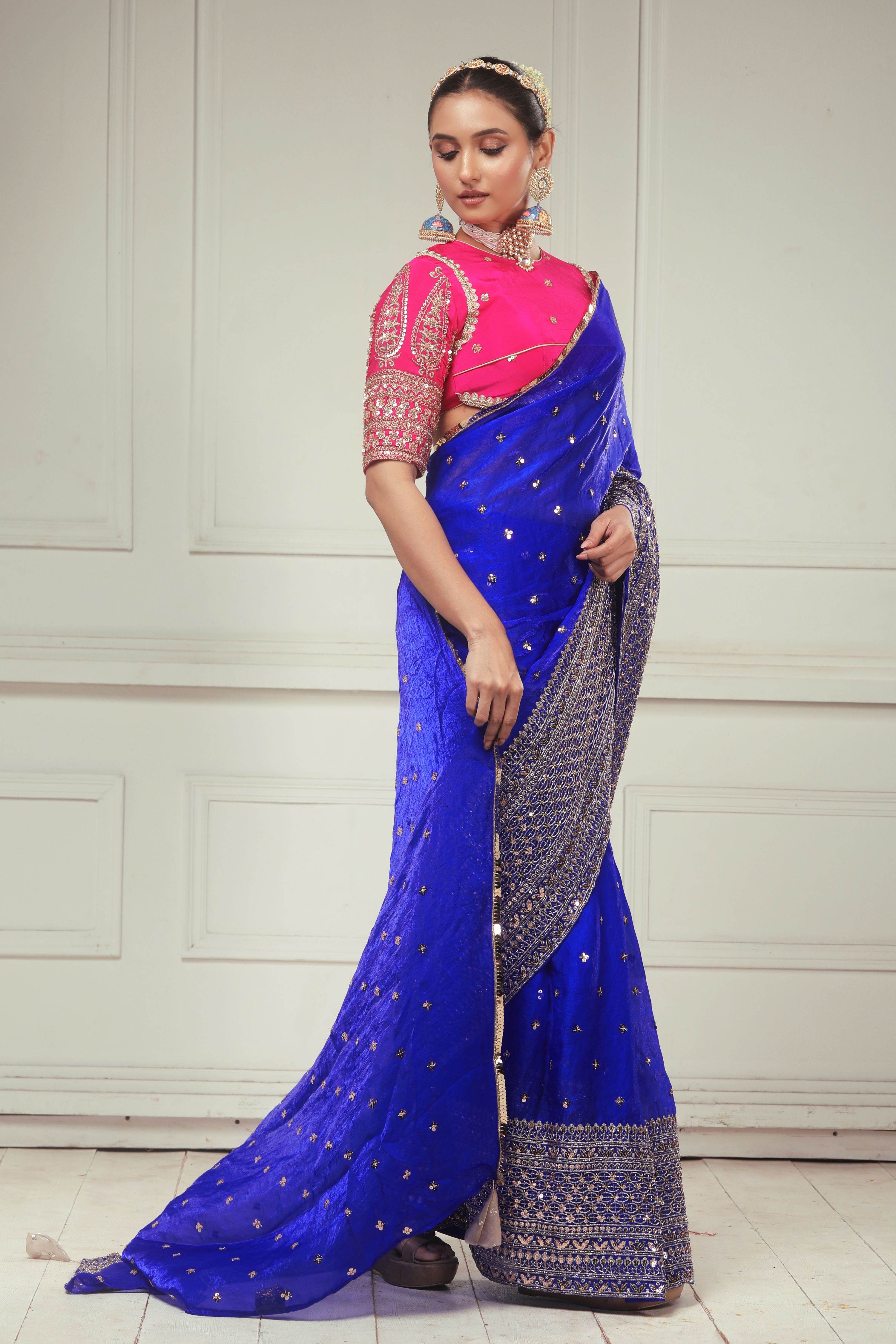 RAVISH REIGN SAREE WITH ROSE LUXE CLASSIC BLOUSE