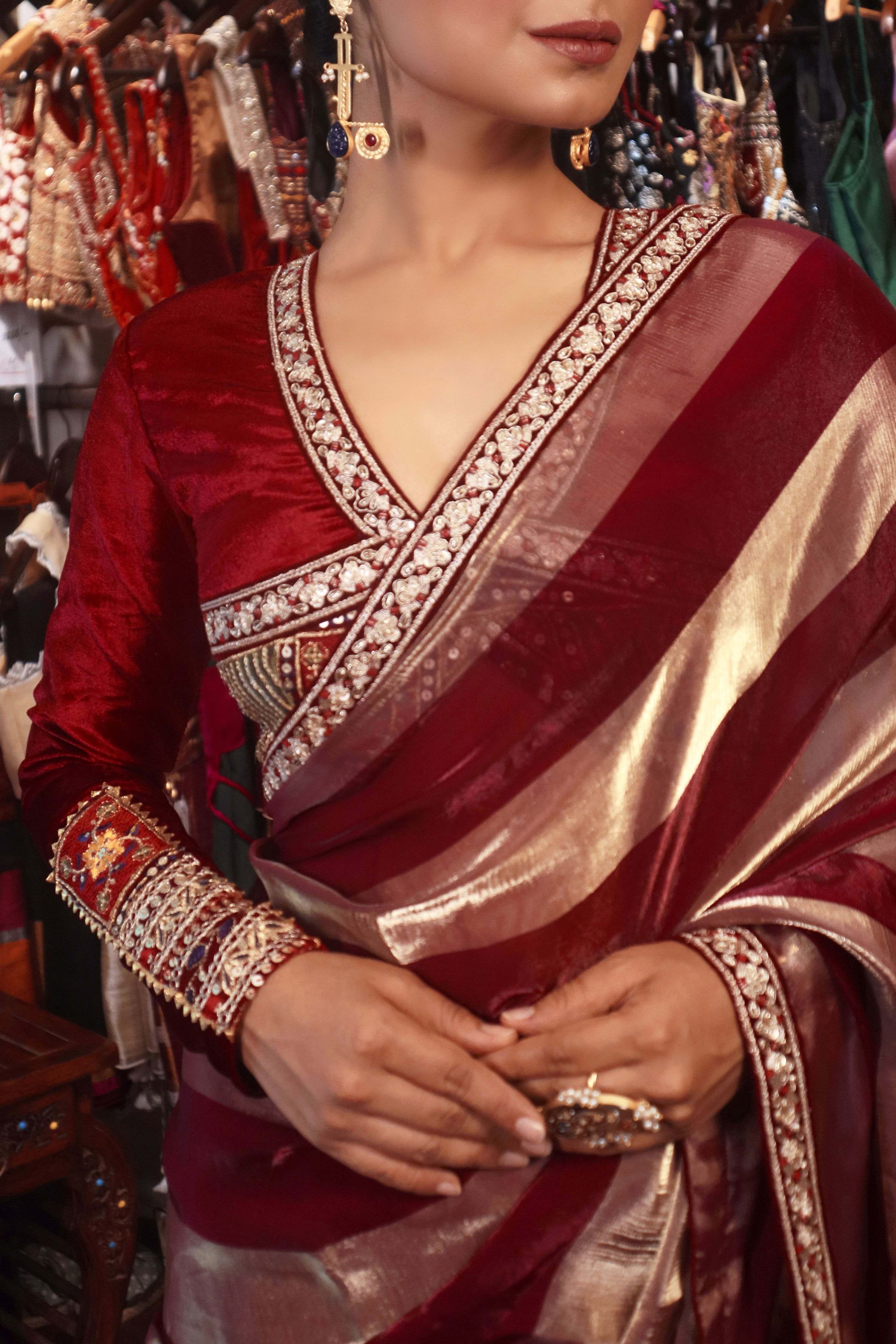 CHERRY CONTOUR SAREE