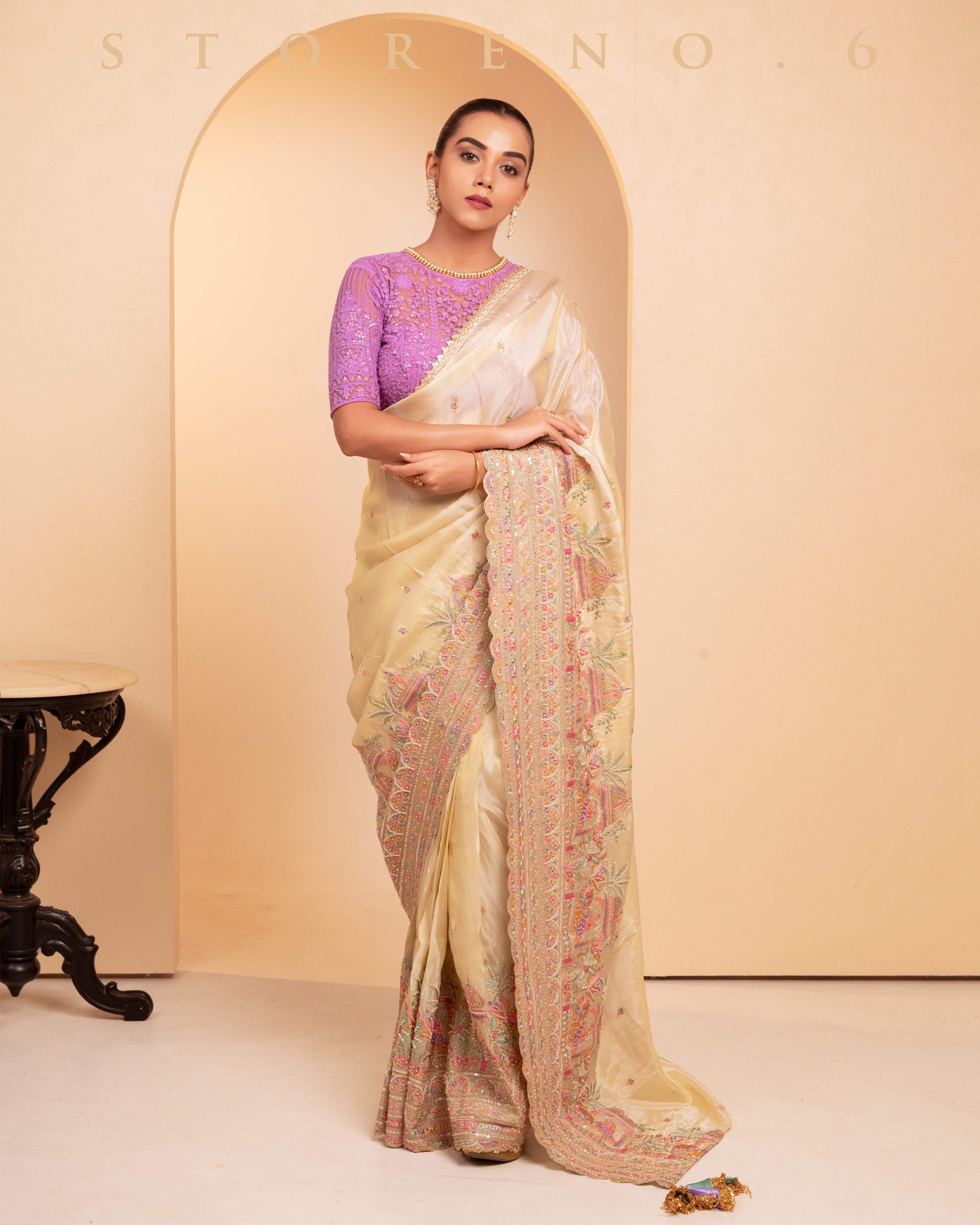 GRACE GLORY SAREE WITH LILAC LULLABY BLOUSE