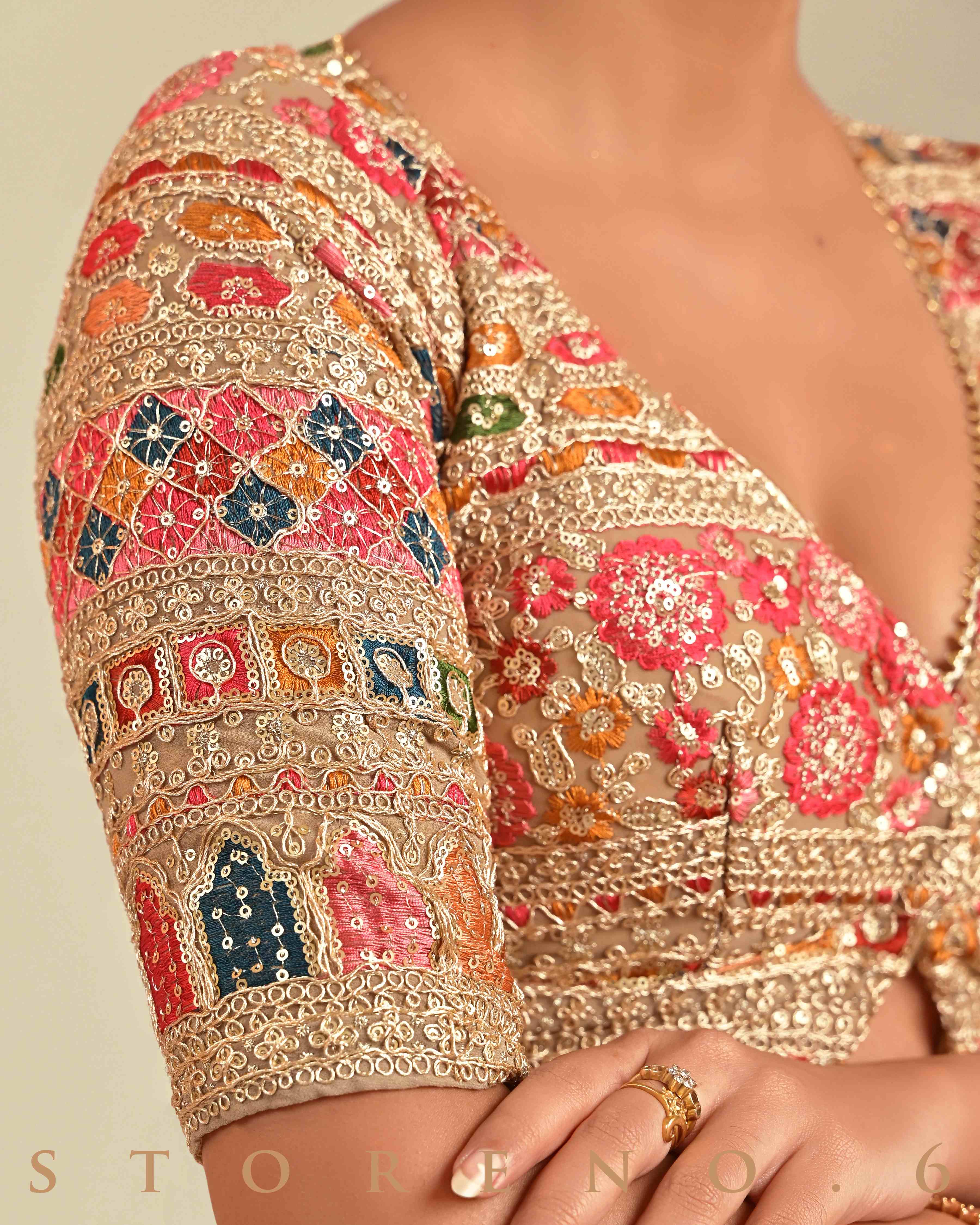 MYSTICAL MOSS SAREE WITH GUL KAARI SURMAI EDGE BLOUSE