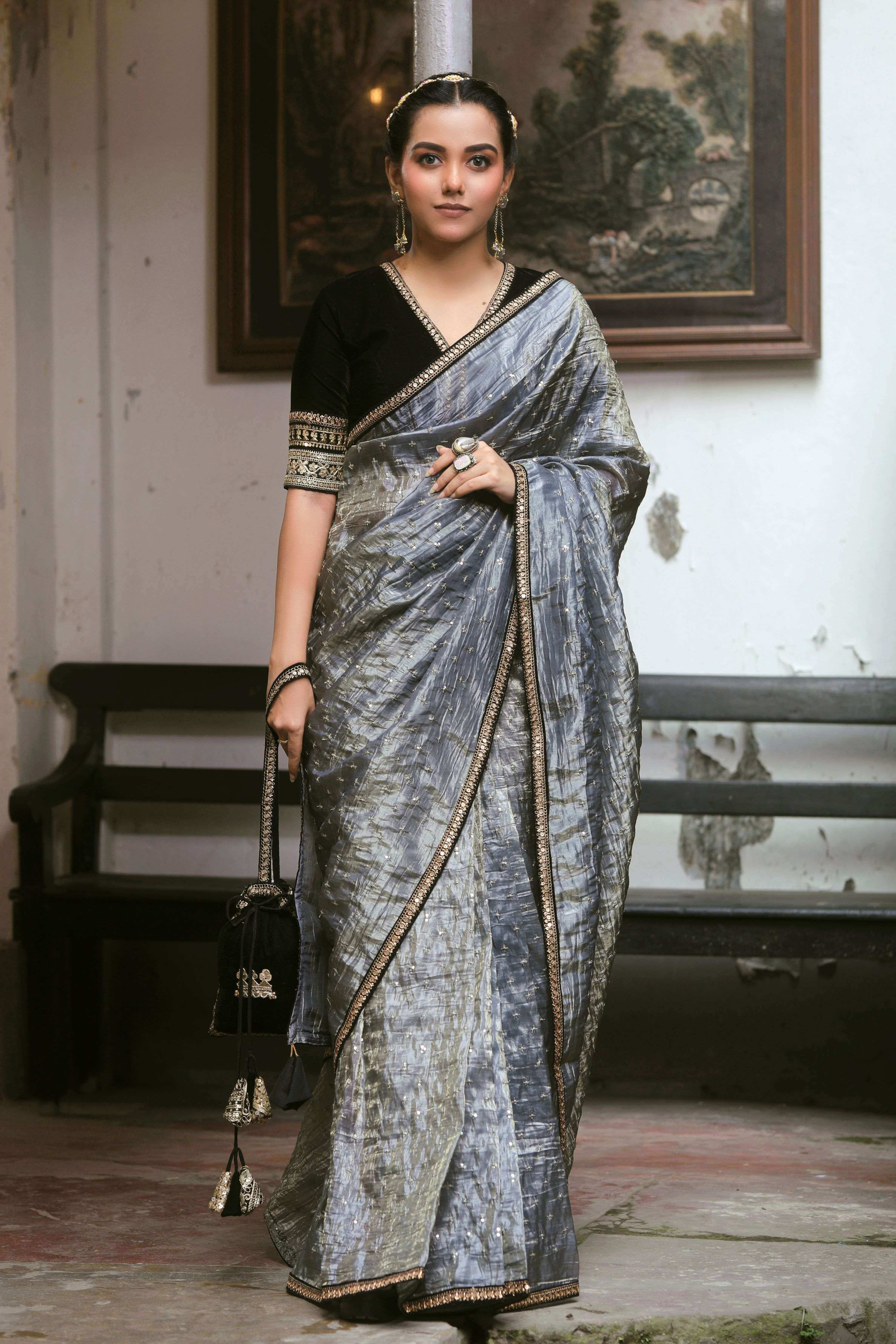 GRAPHITE GLAM SAREE