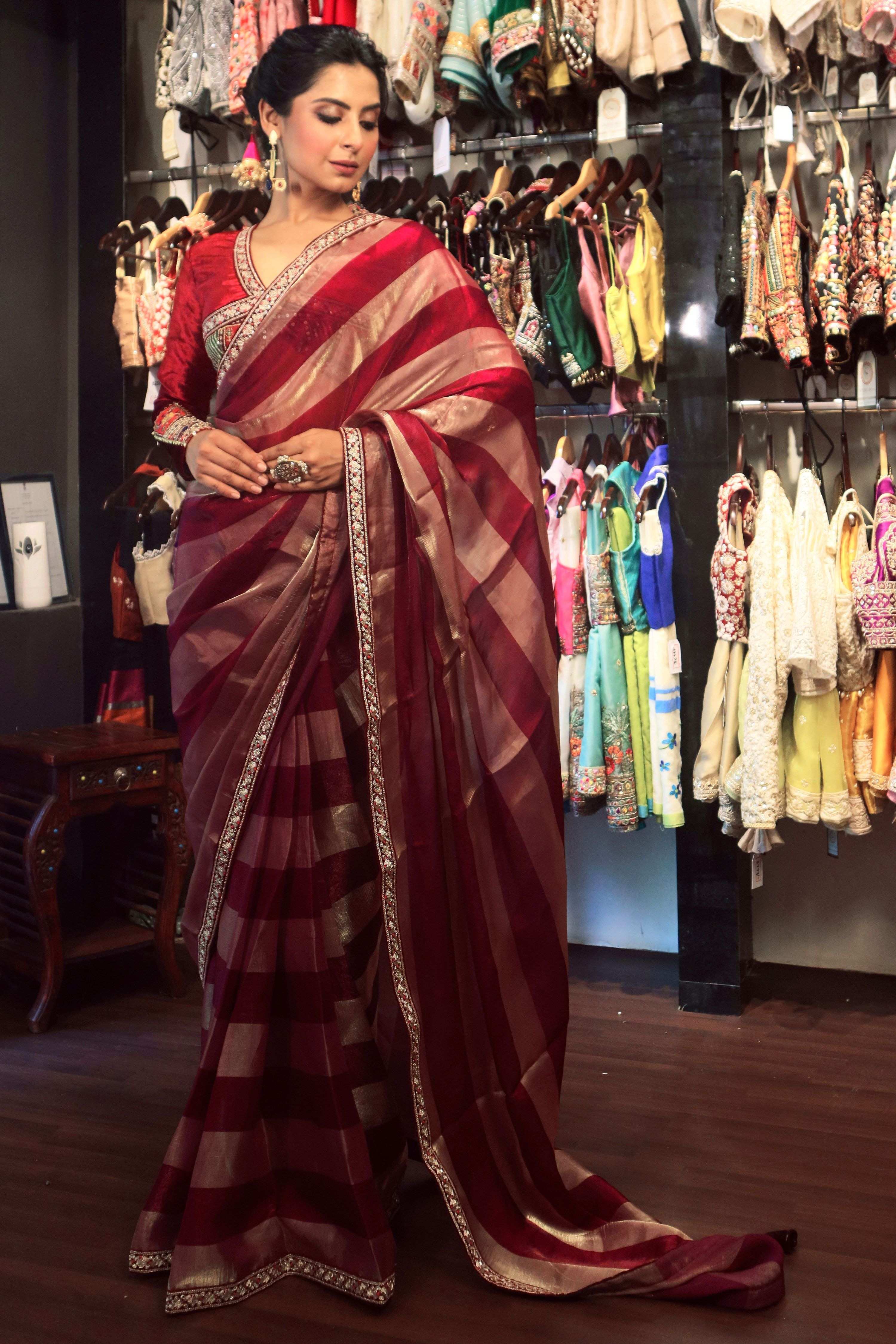CHERRY CONTOUR SAREE