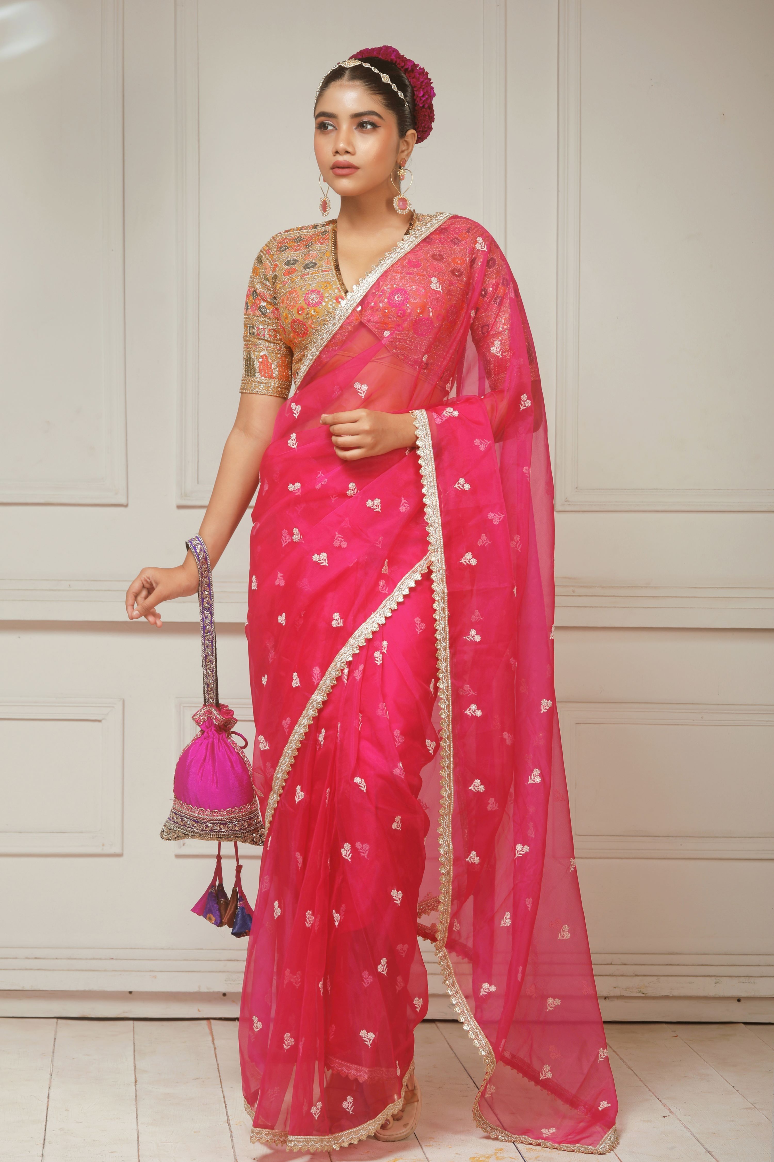 FUCHSIA FLAME SAREE