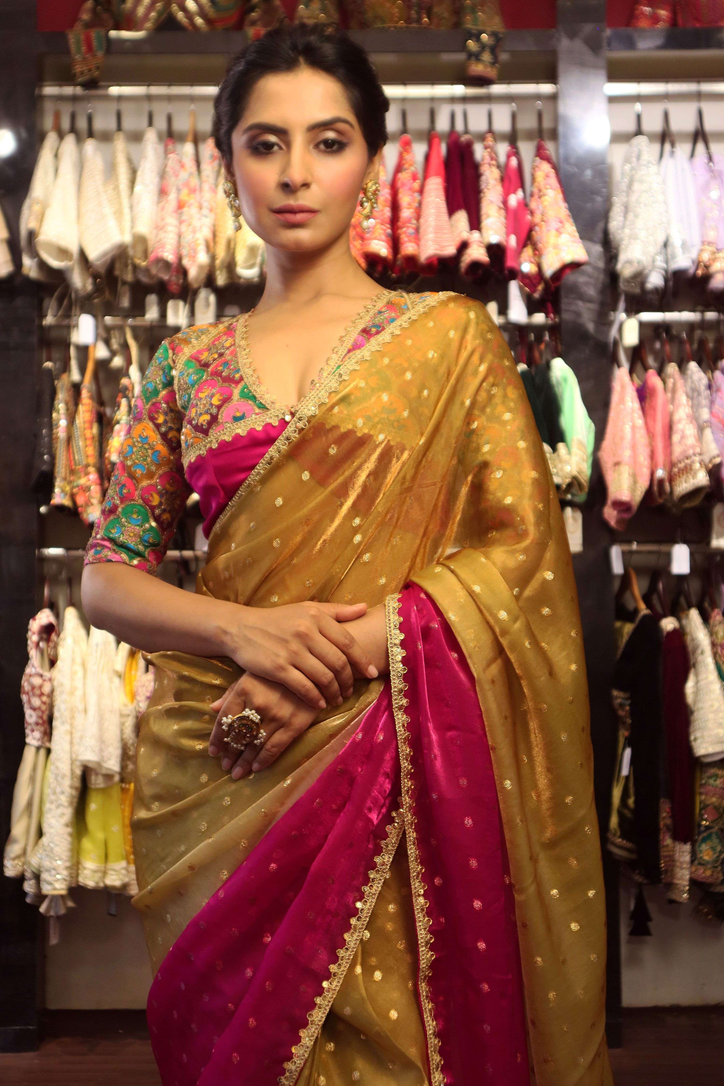MORNING GLOW SAREE WITH CONFETTI CHARM BLOUSE
