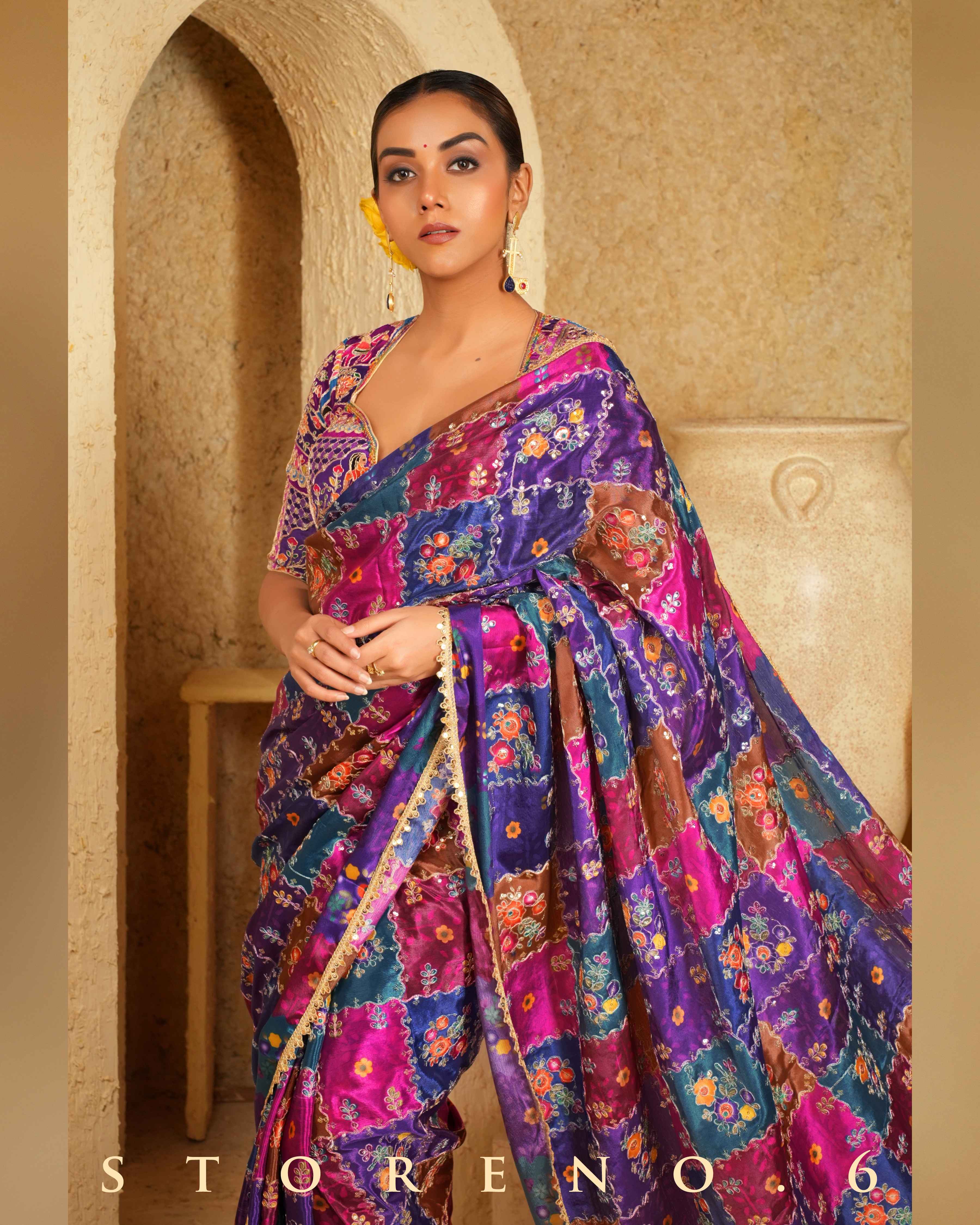 RAISIN RHAPSODY SAREE WITH AMETHYST ABODE BLOUSE