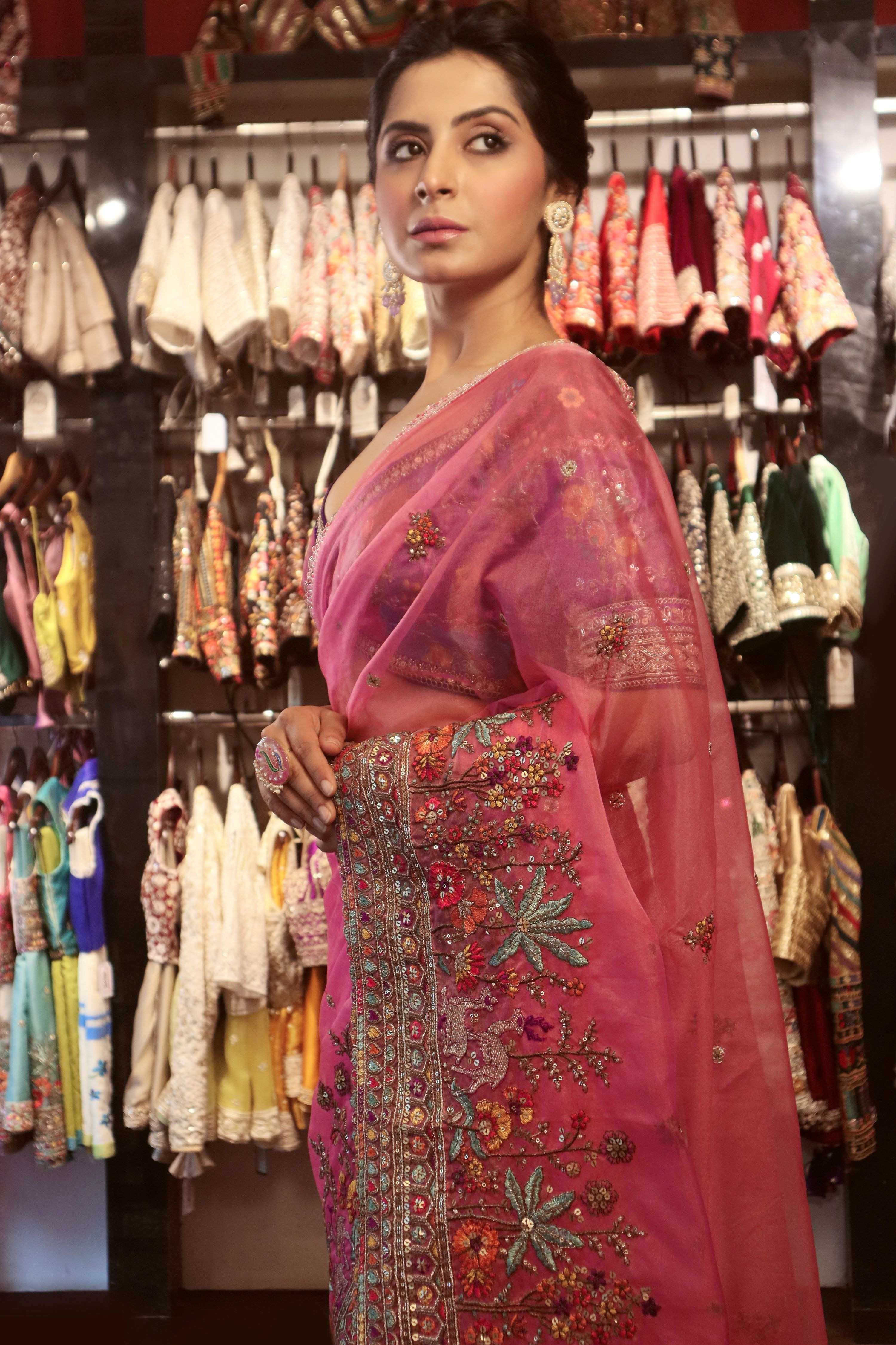 CUPID CRUSH SAREE WITH BLUSH ICON BLOUSE