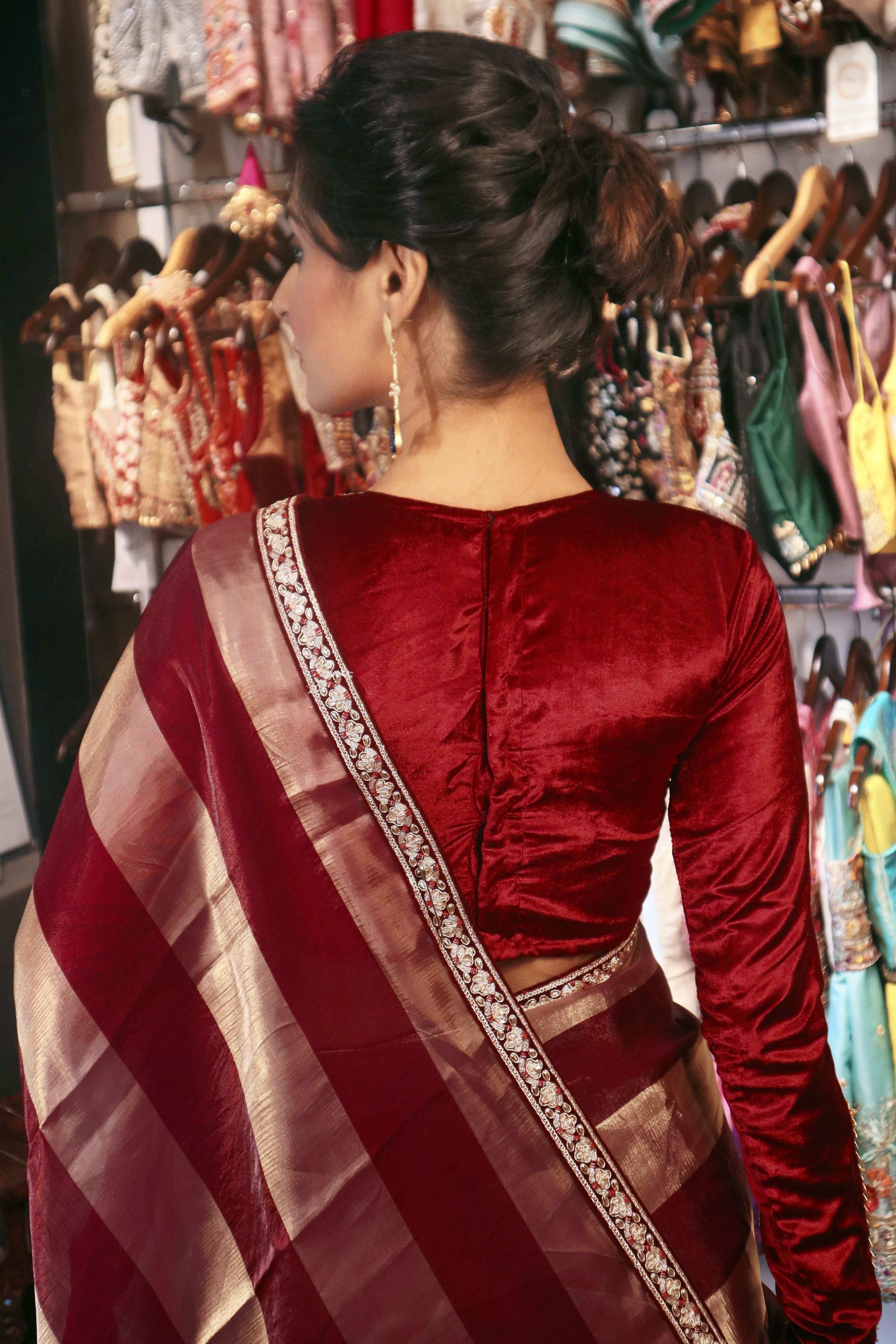 CHERRY CONTOUR SAREE WITH MONROE MANOR BLOUSE