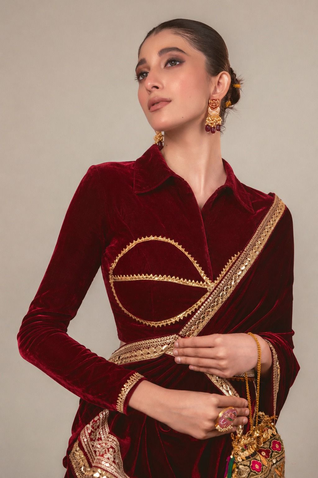 RUBY RUSH SAREE WITH ROUGE ROMANCE BLOUSE