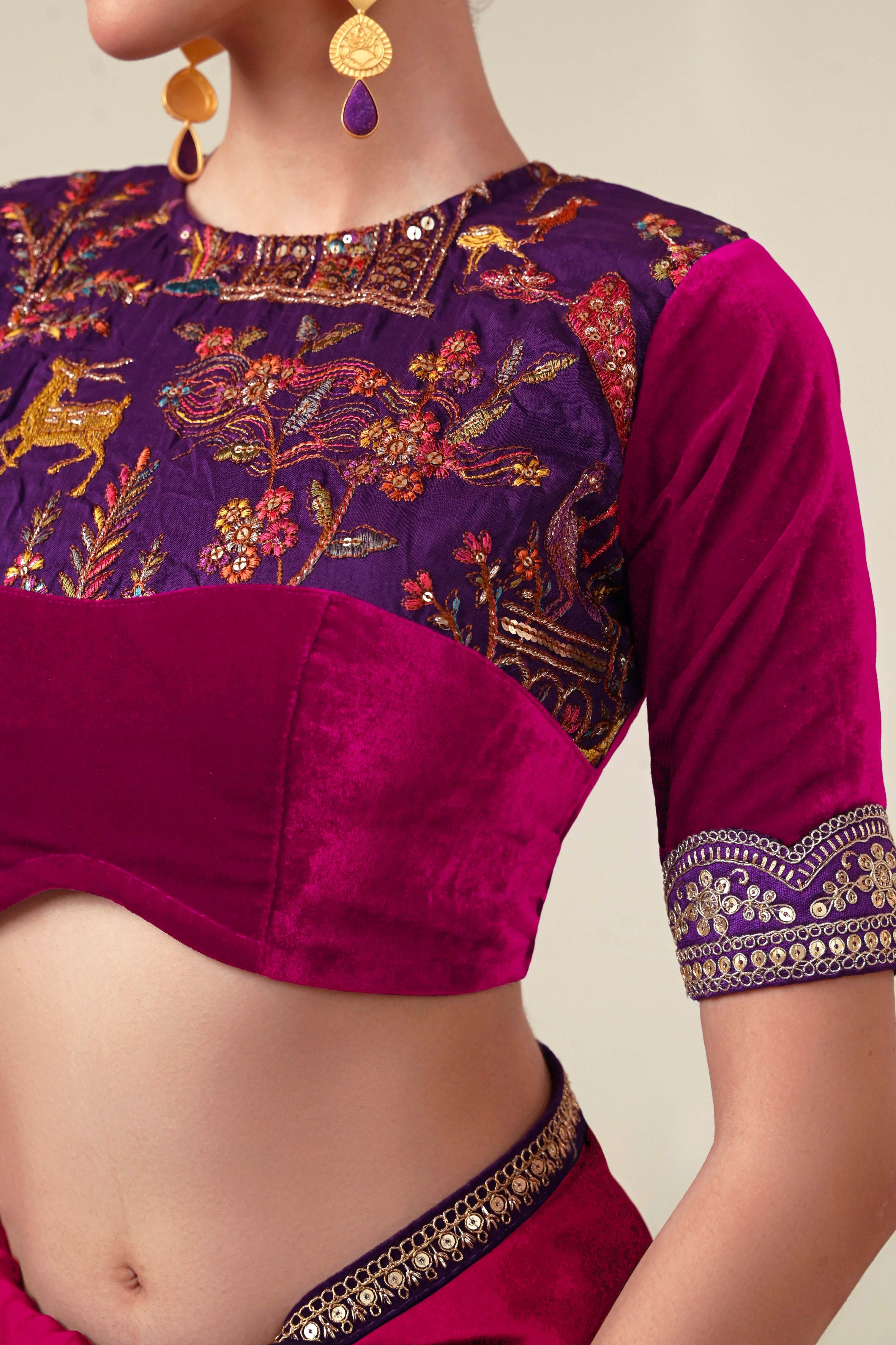 BLUSH BLOOM SAREE WITH ROSY HAZE BLOUSE