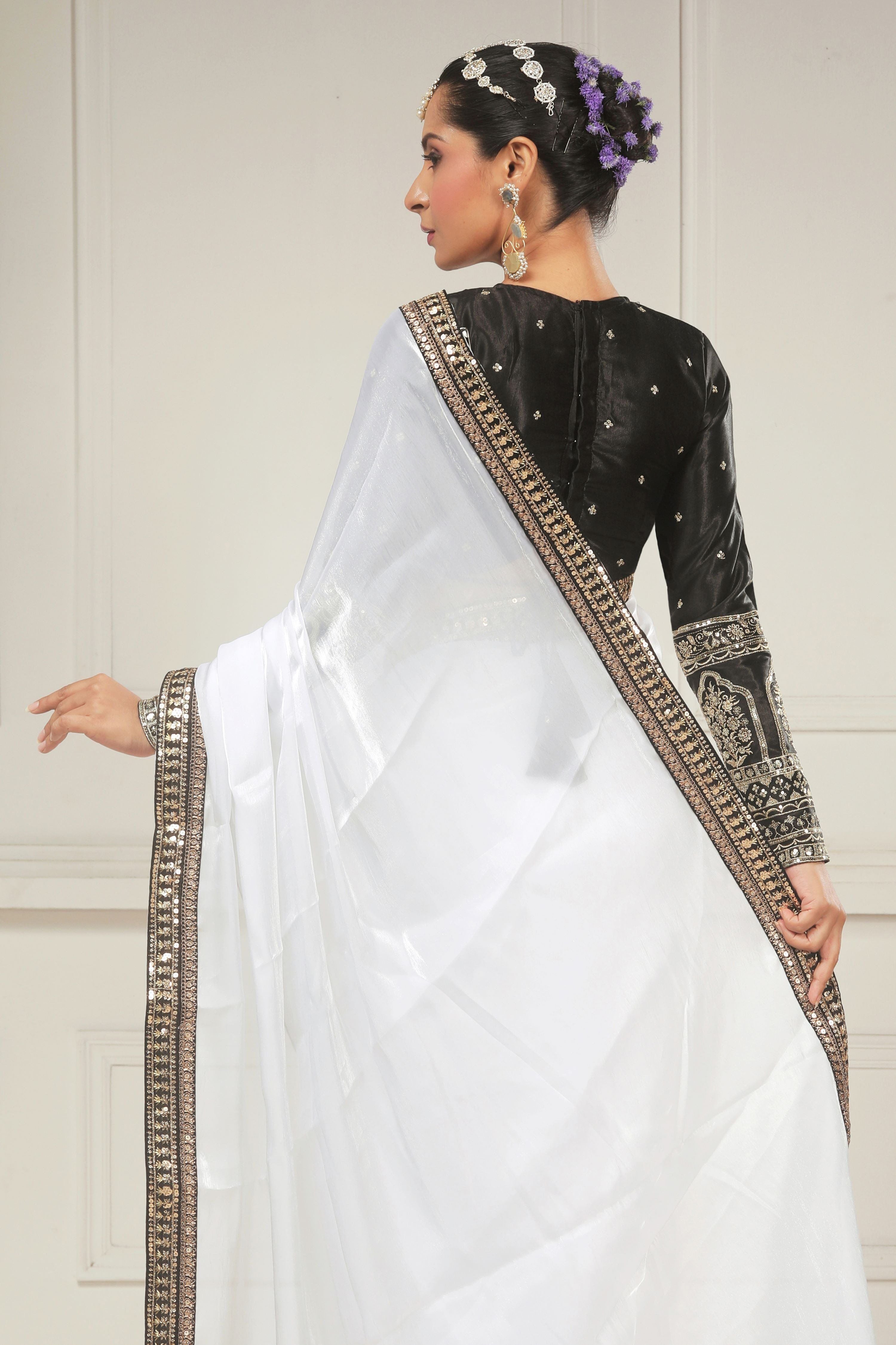 CHESS CHIC SAREE WITH TUX TRIBUTE BLOUSE