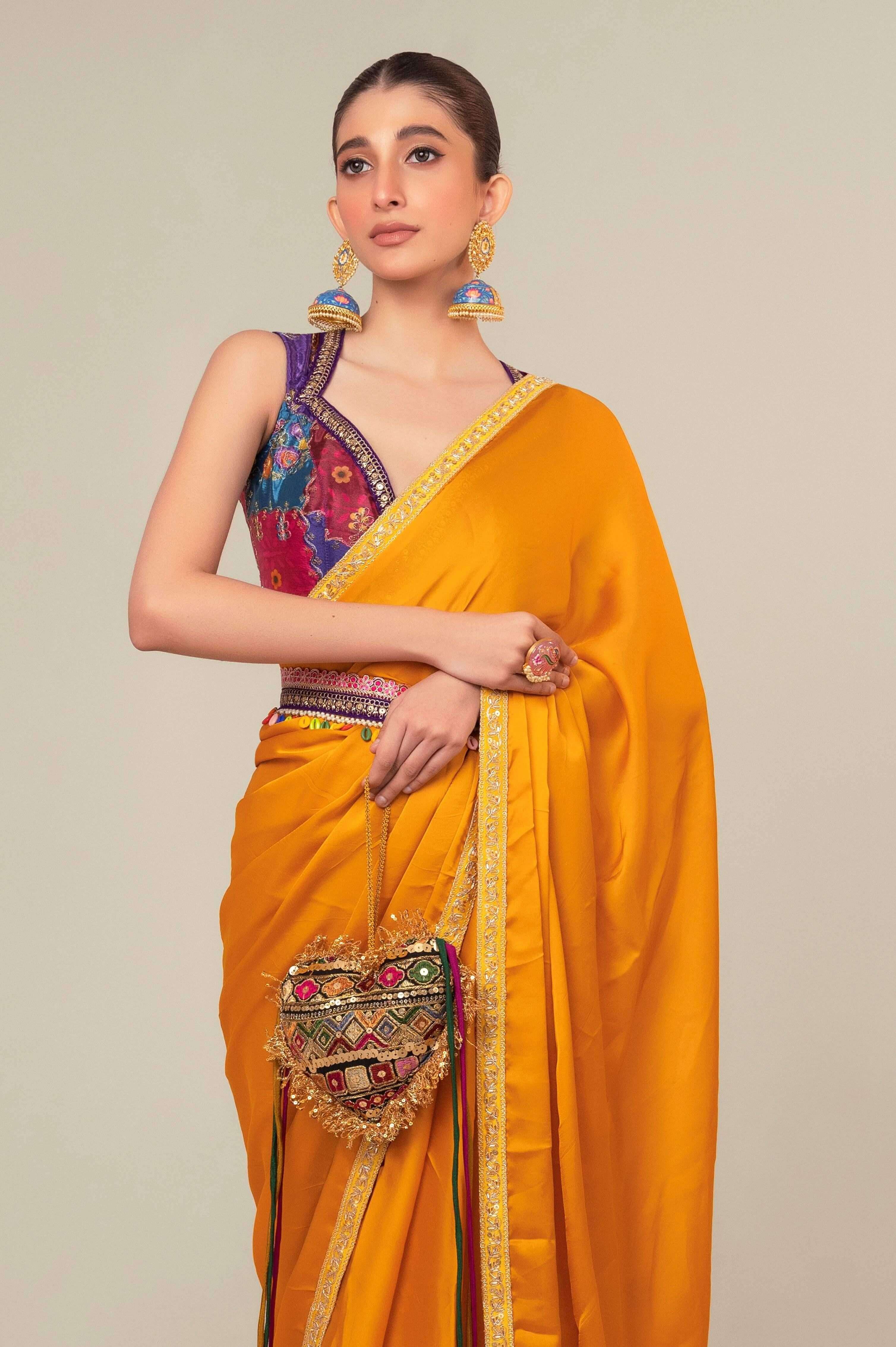 MARIGOLD MIST SAREE.
