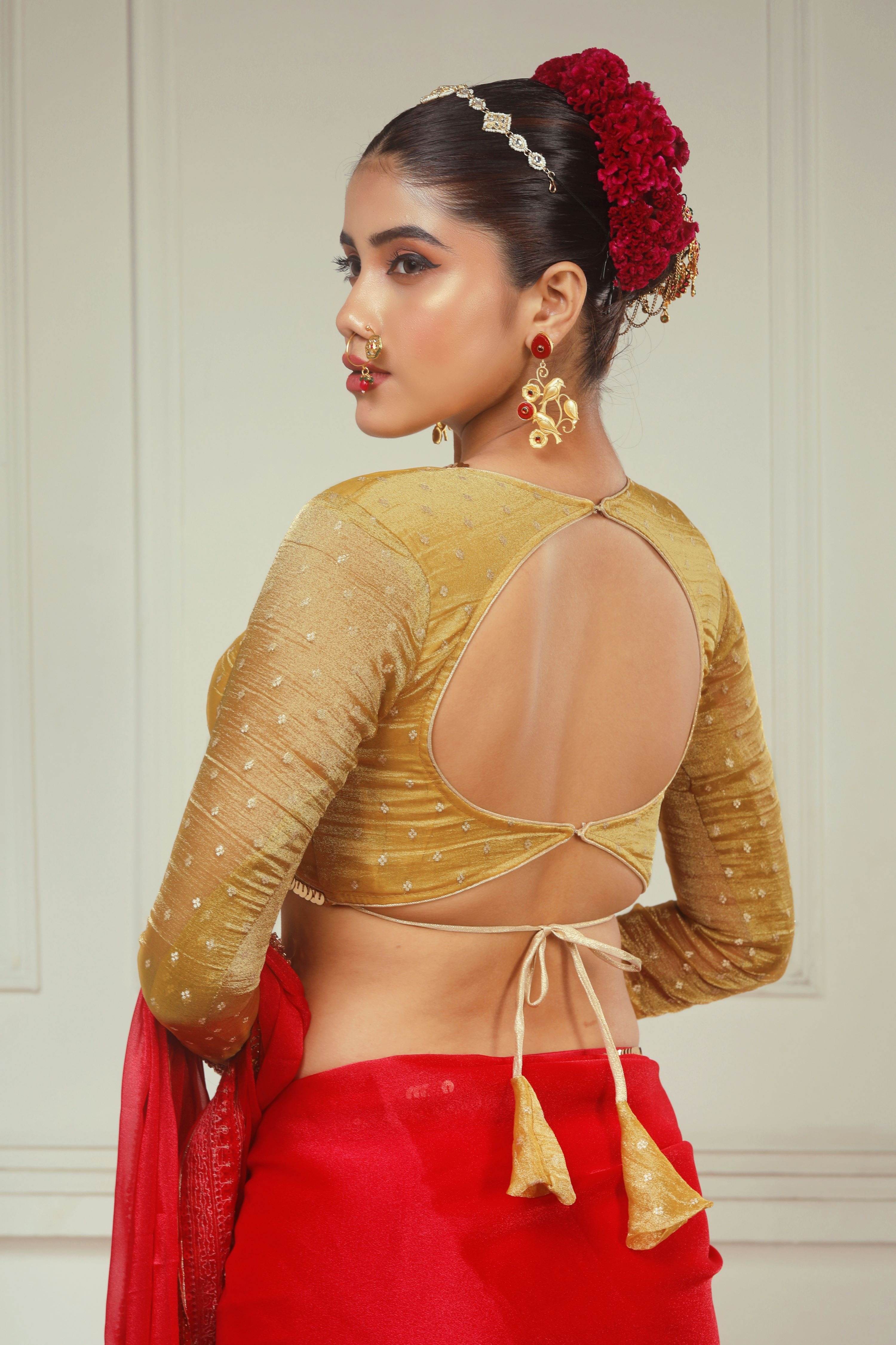 CRIMSON DESIRE SAREE WITH ROYAL DESIRE BLOUSE