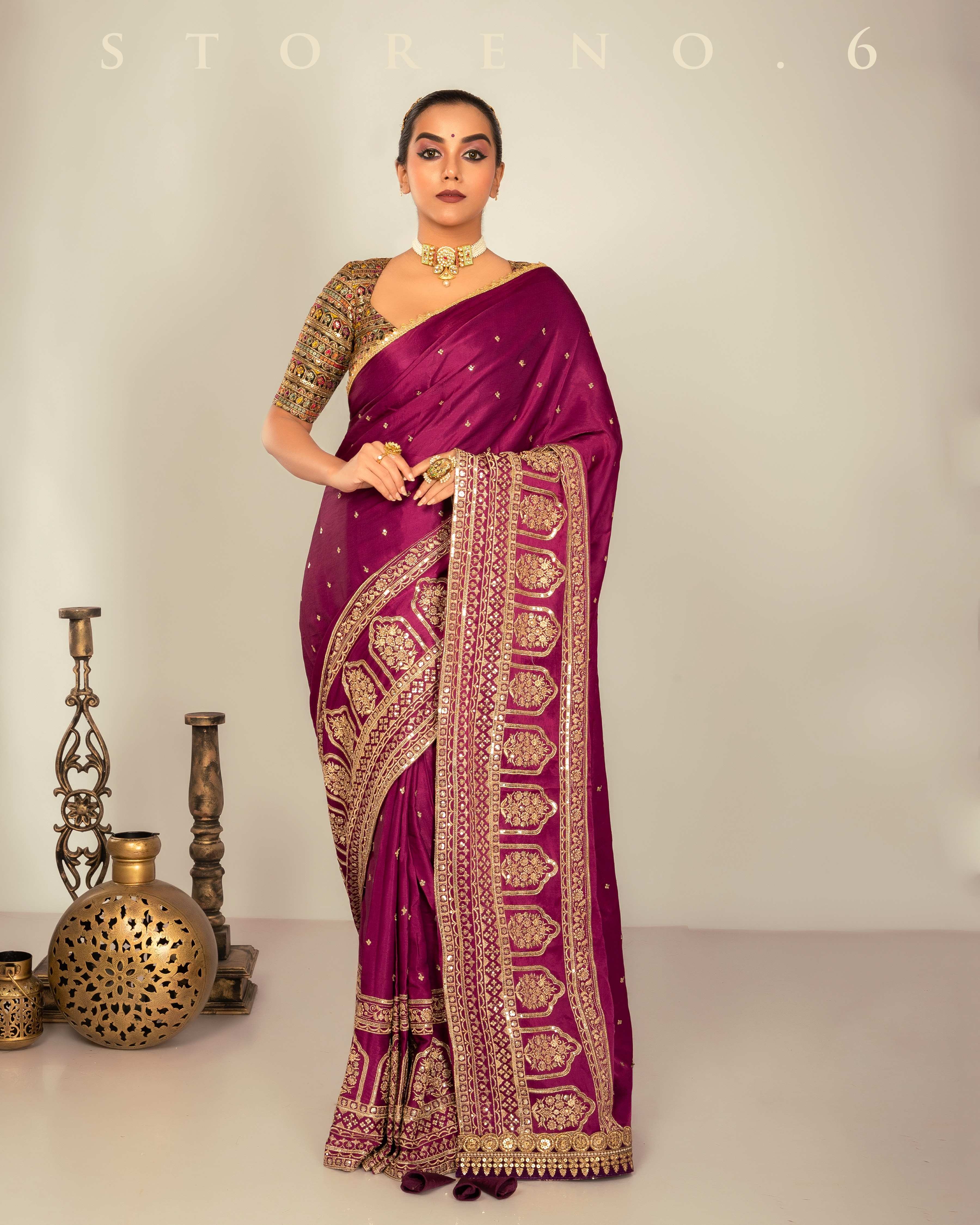 TIMELESS TWIRL SAREE WITH CHIC CHARM BLOUSE