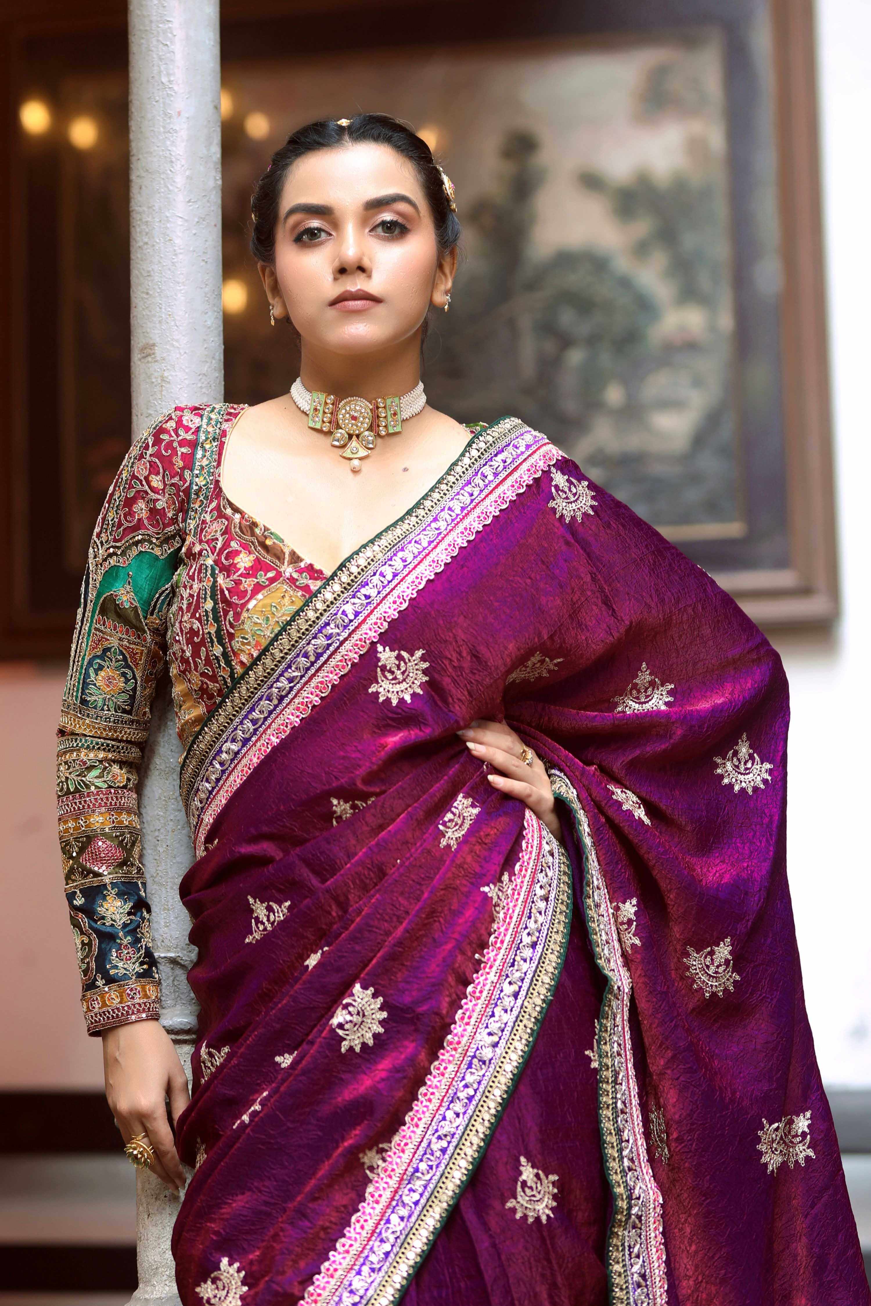 WINE WALTZ SAREE