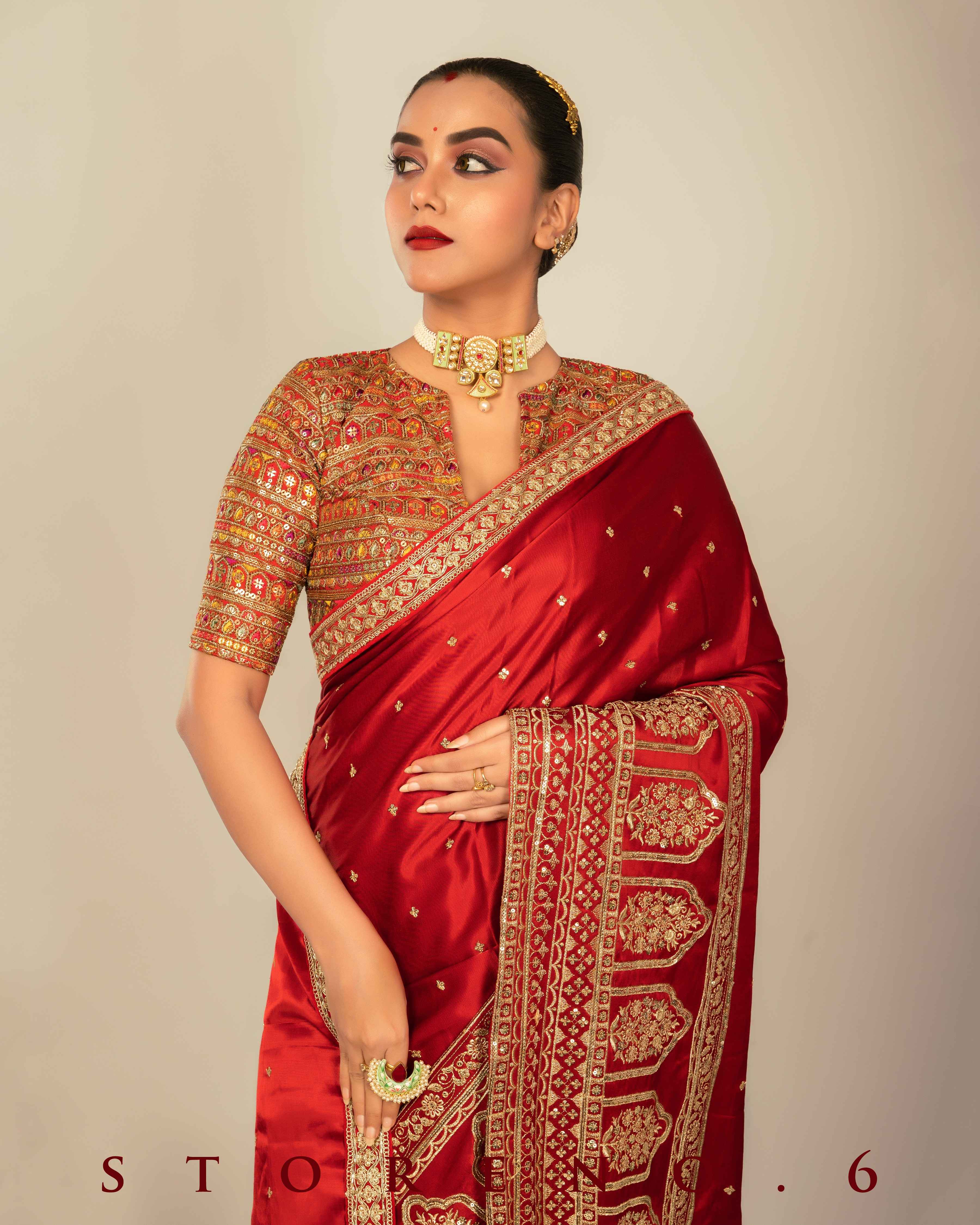 TIMELESS TROUSSEAU SAREE WITH CUPID CHARM BLOUSE