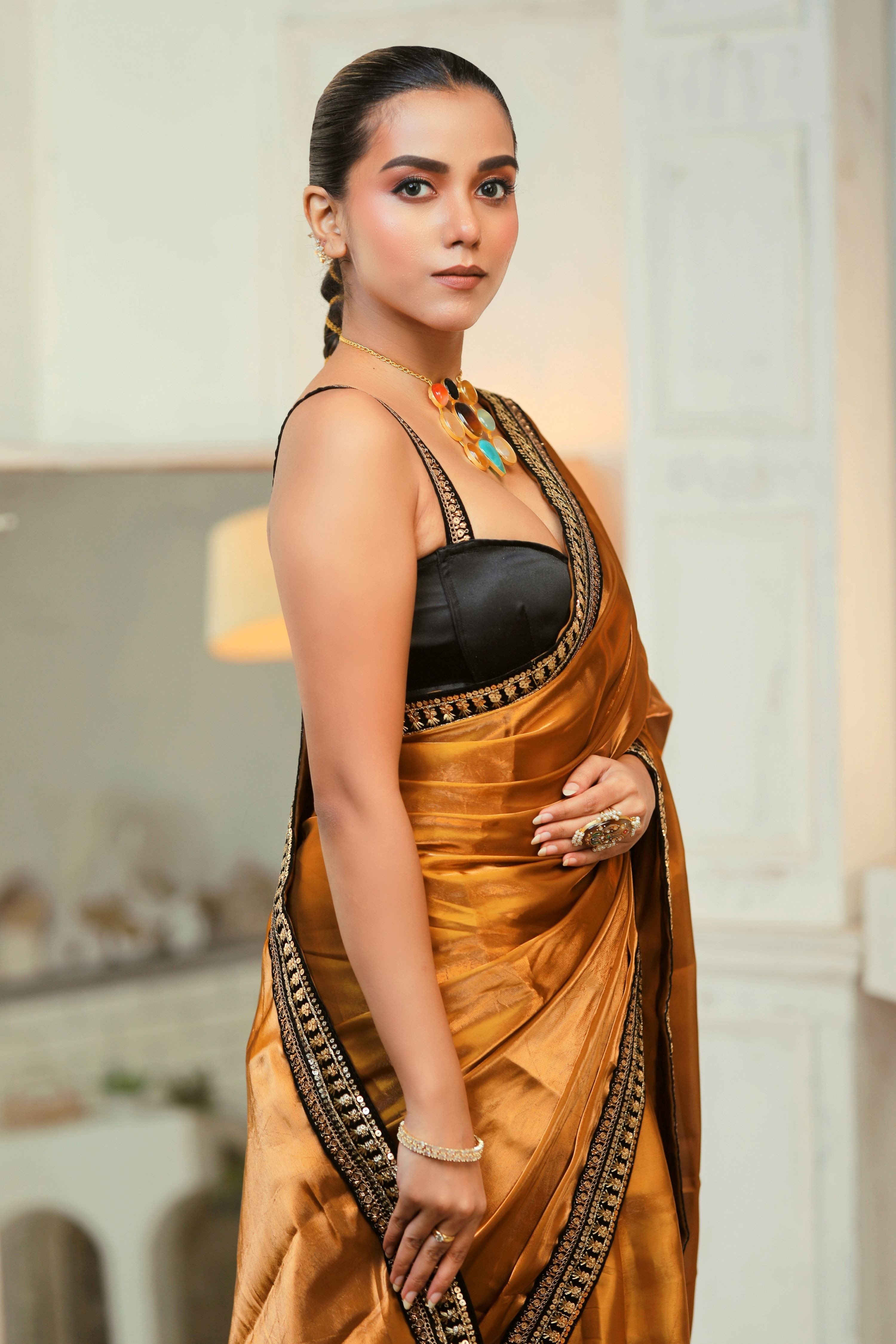 MIDNIGHT MYSTERY SAREE WITH BALLROOM BELLE BLOUSE