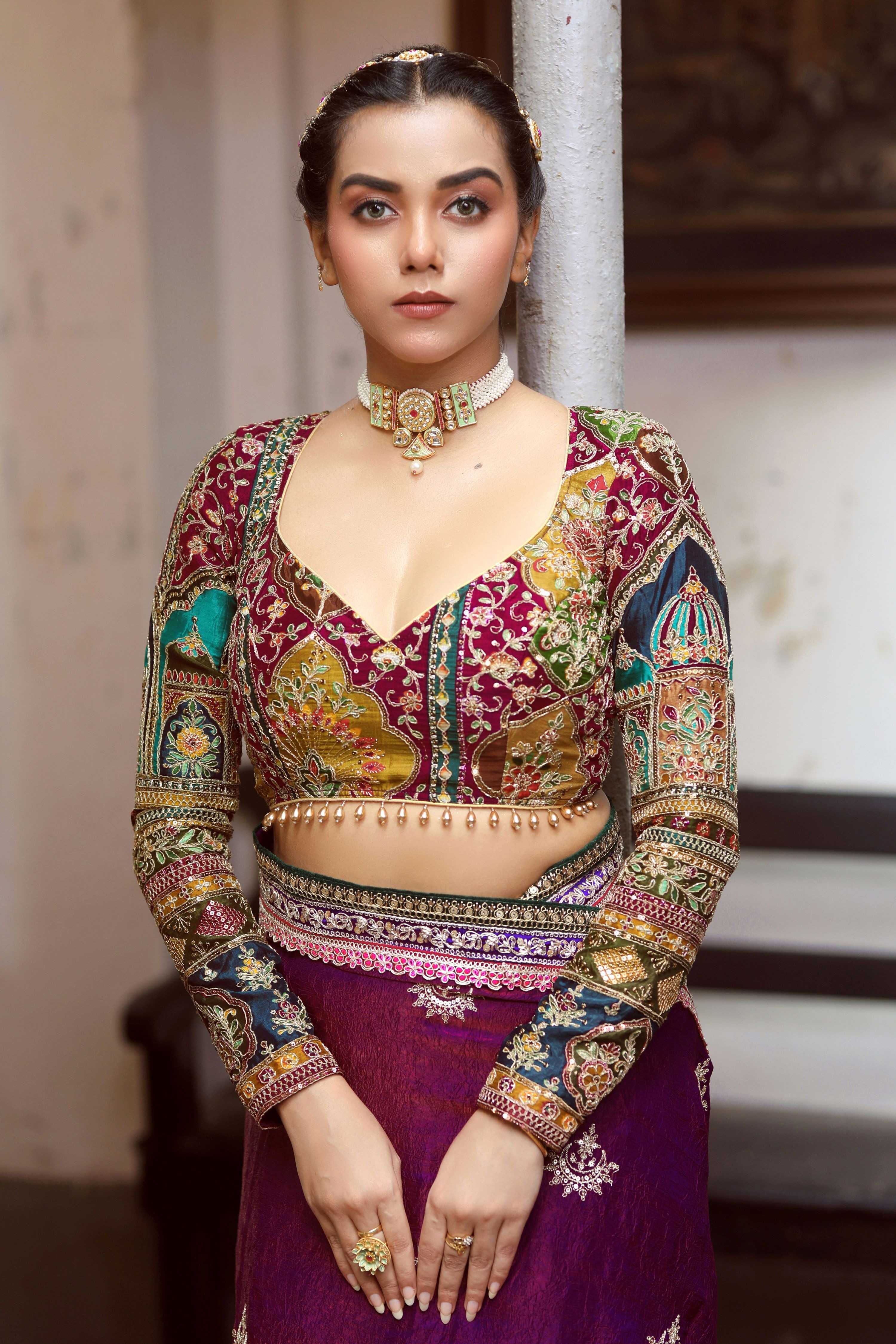 WINE WALTZ SAREE WITH COUTURE CHARM BLOUSE