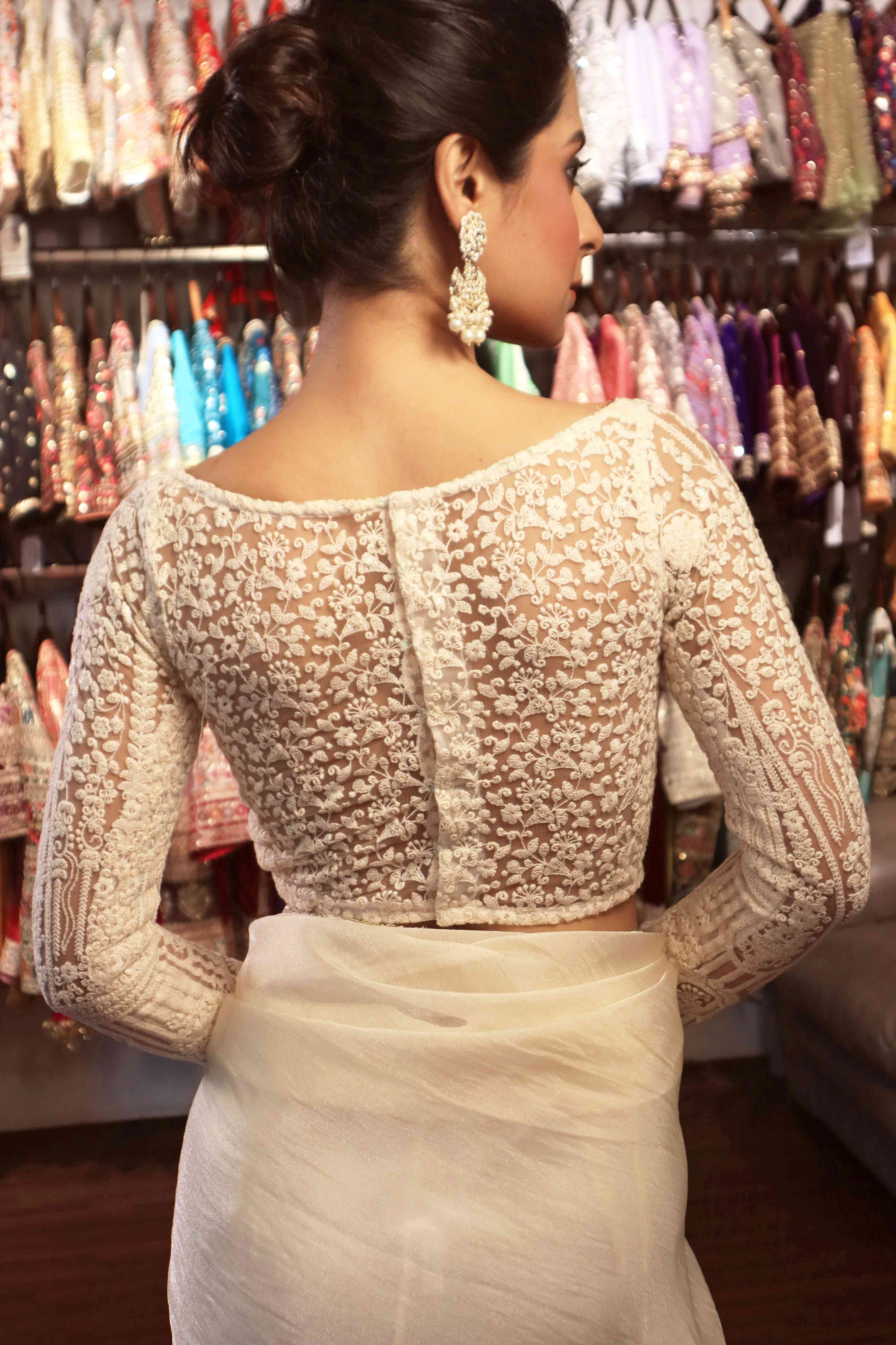 DIVINE DRAPE SAREE WITH CHAANDNI FULL SLEEVE BLOUSE