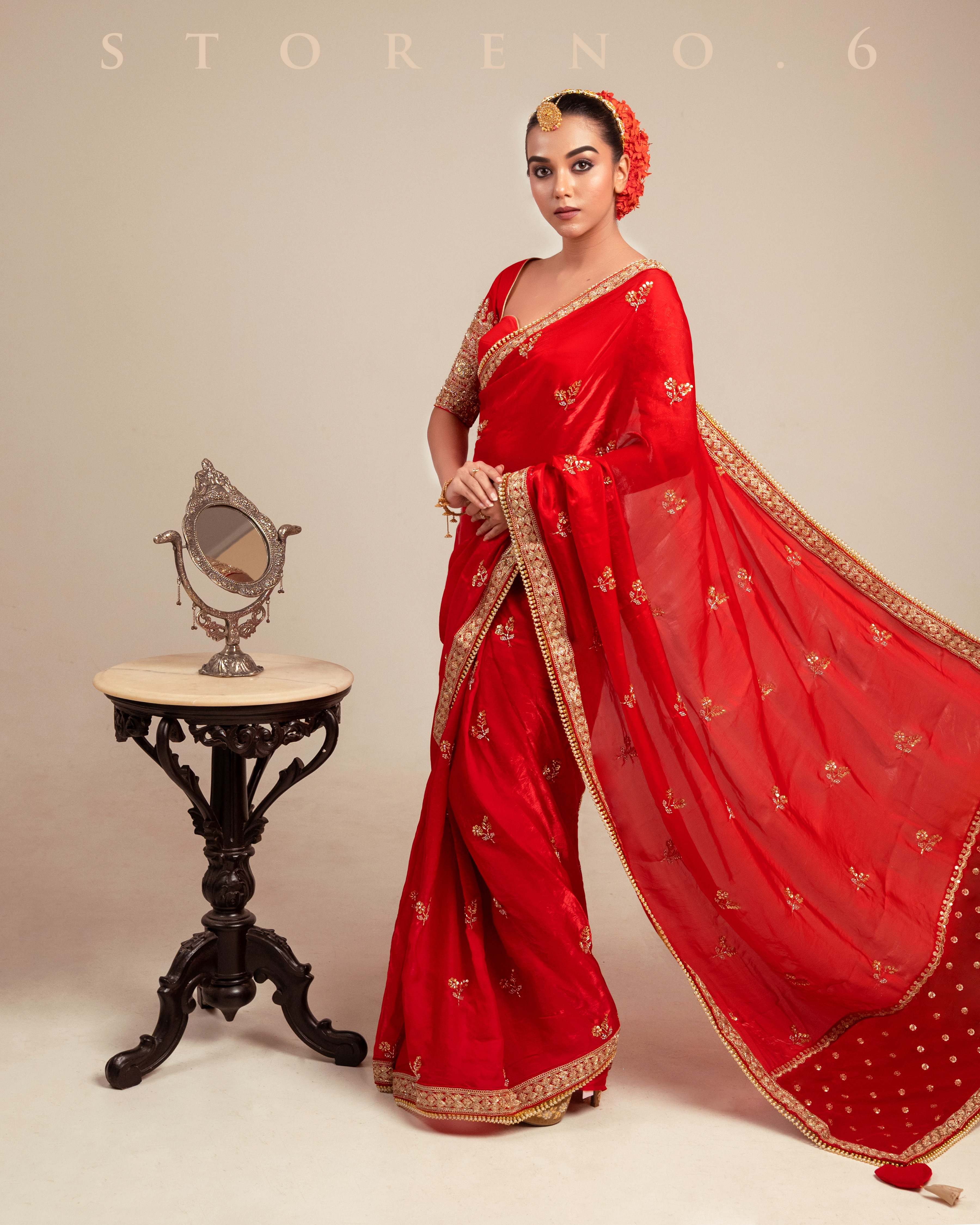 CRIMSON CAROUSAL SAREE