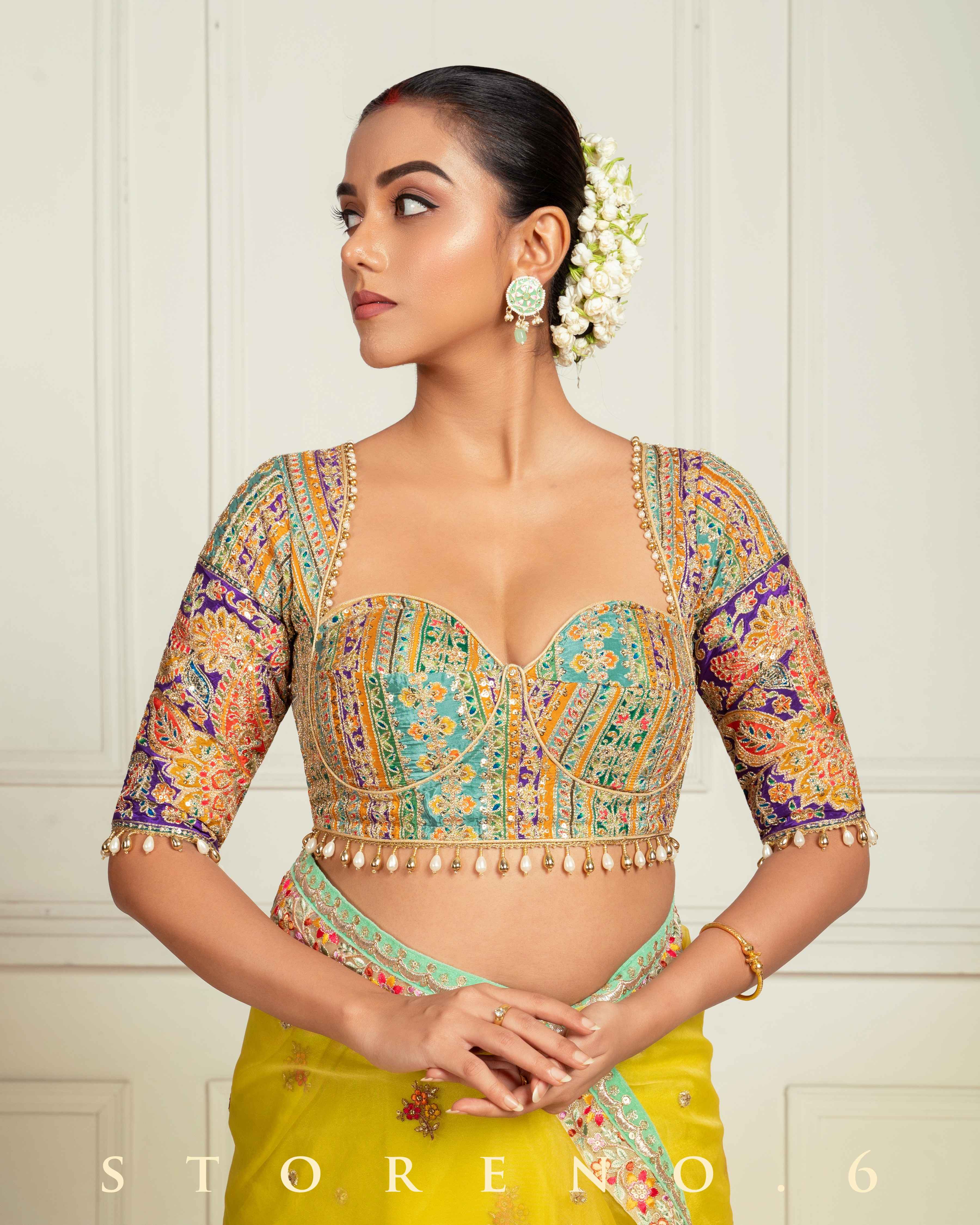 CLOSET CRUSH SAREE WITH TEAL TREASURE BLOUSE