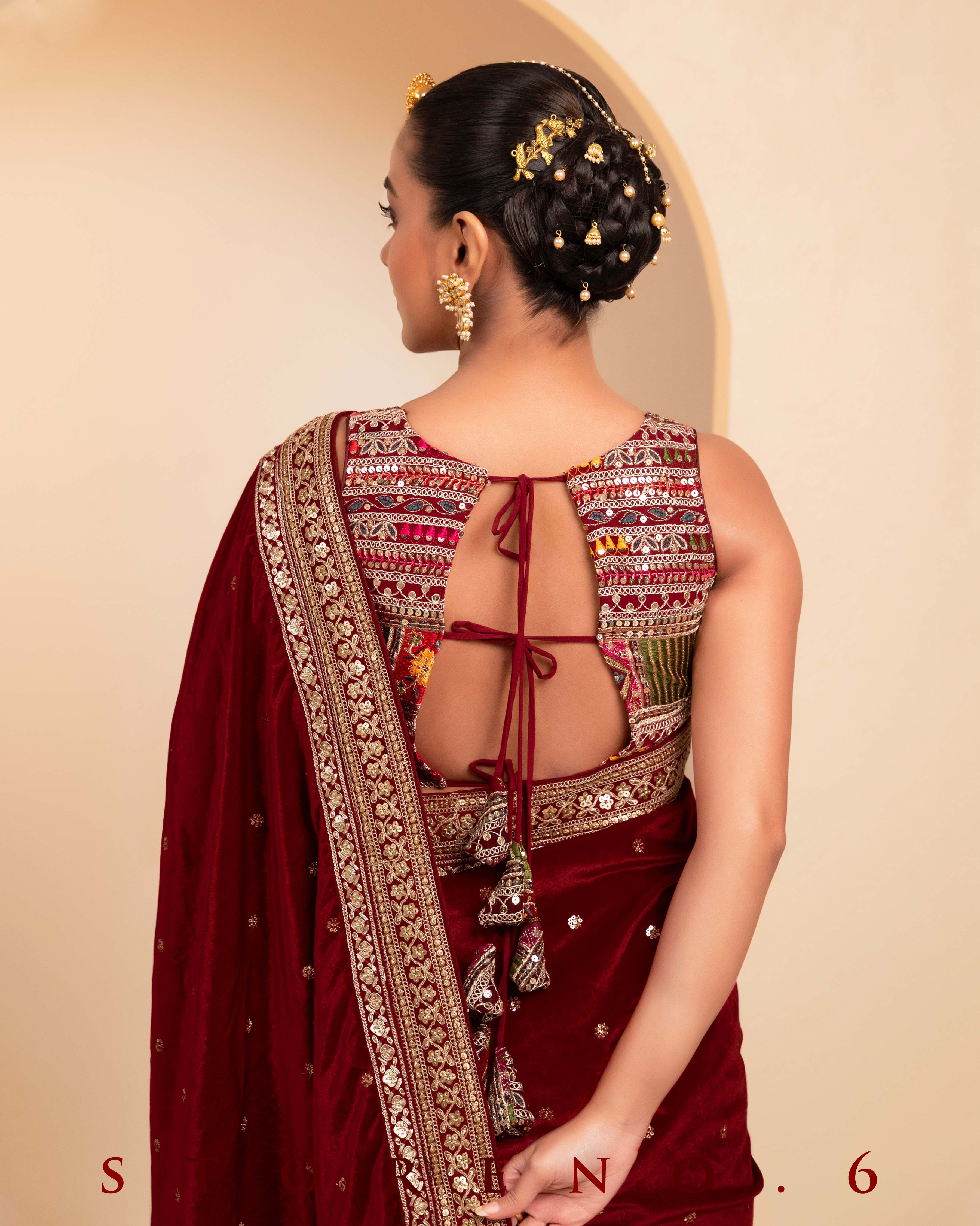 JAZZ JUBILEE SAREE WITH BERRY BLOCKBUSTER BLOUSE