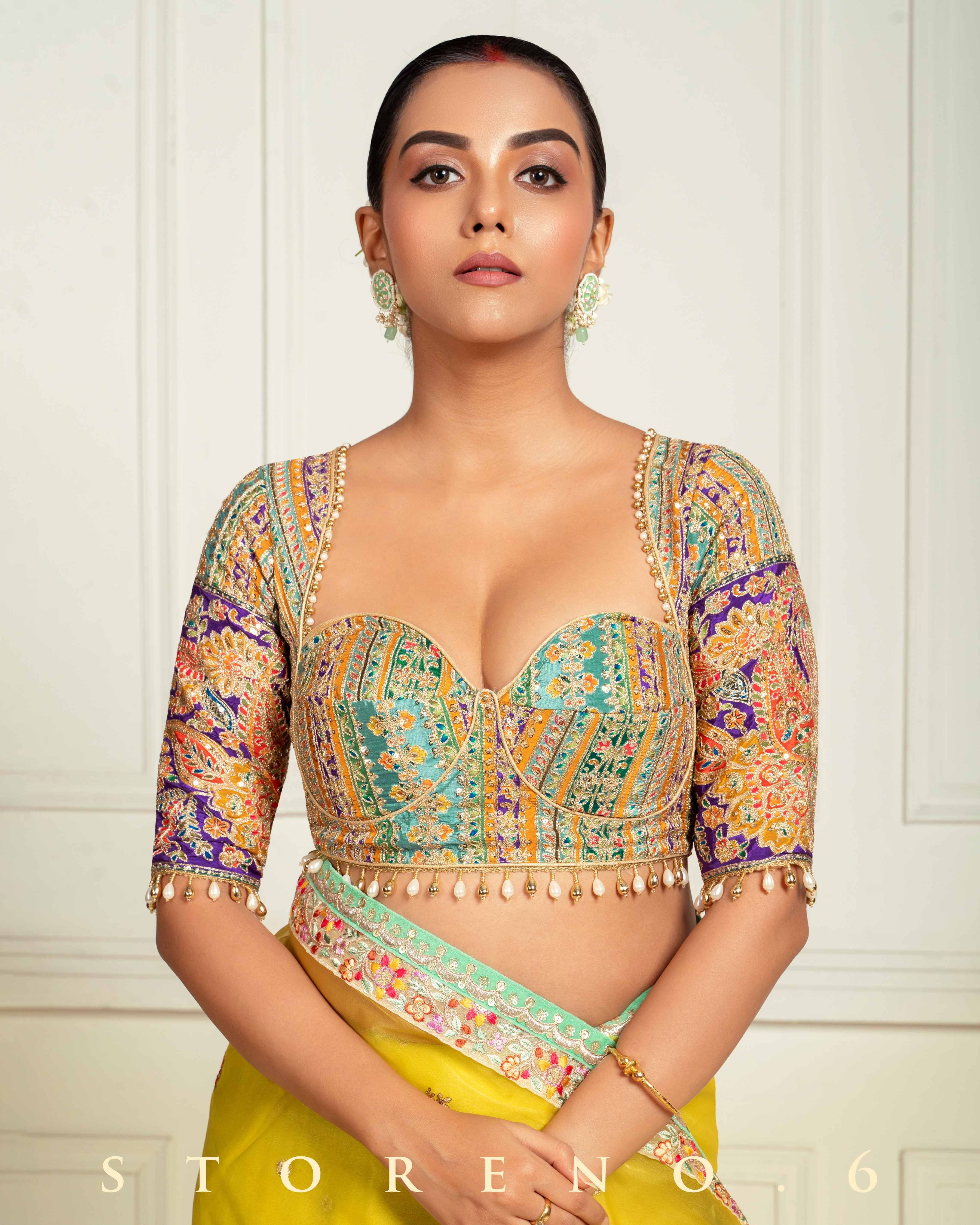 CLOSET CRUSH SAREE WITH TEAL TREASURE BLOUSE