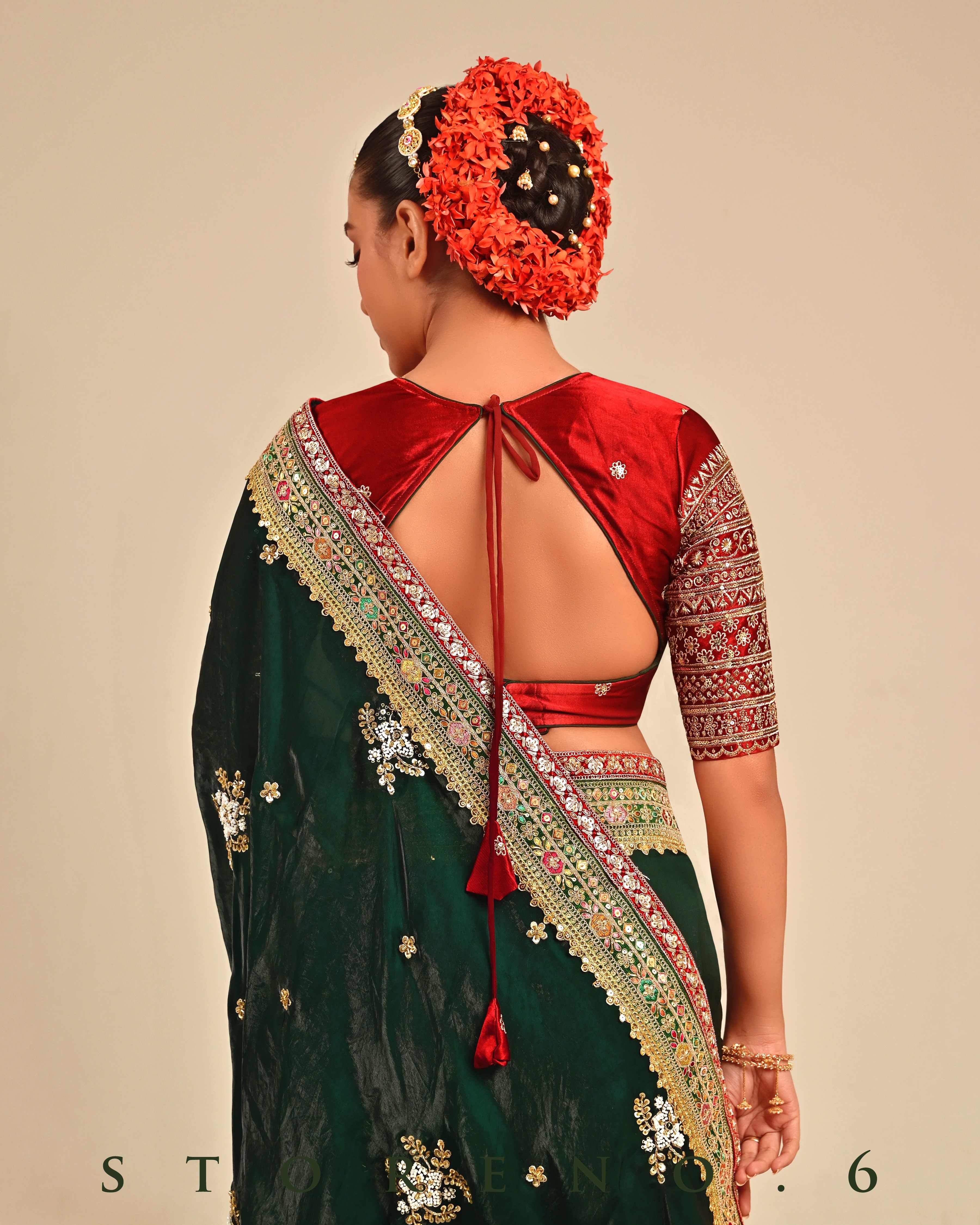 EMERALD ECSTASY SAREE WITH AGELESS APPEAL BLOUSE