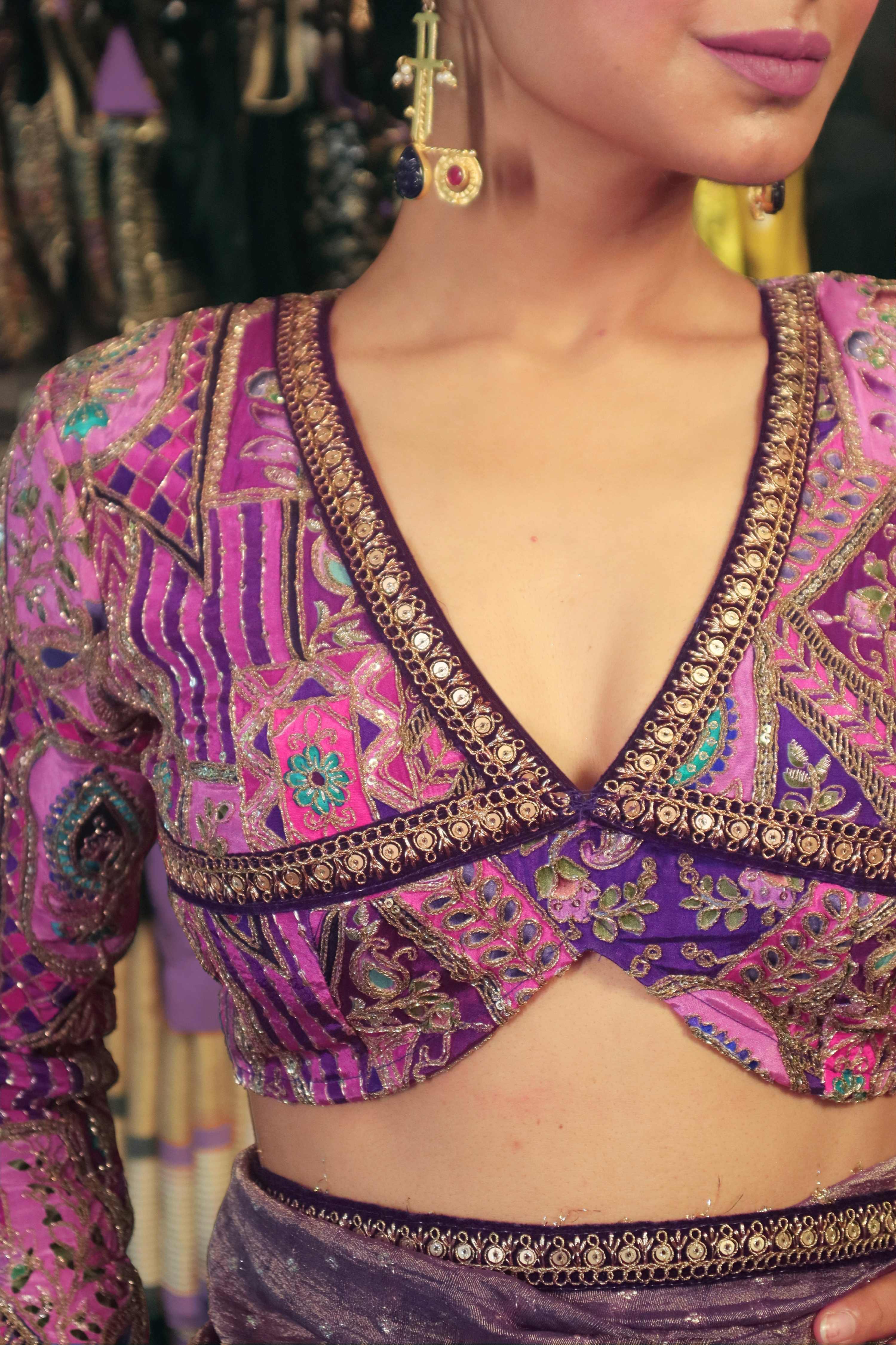 MYSTIC MUSE SAREE WITH AMETHYST AFFAIR BLOUSE