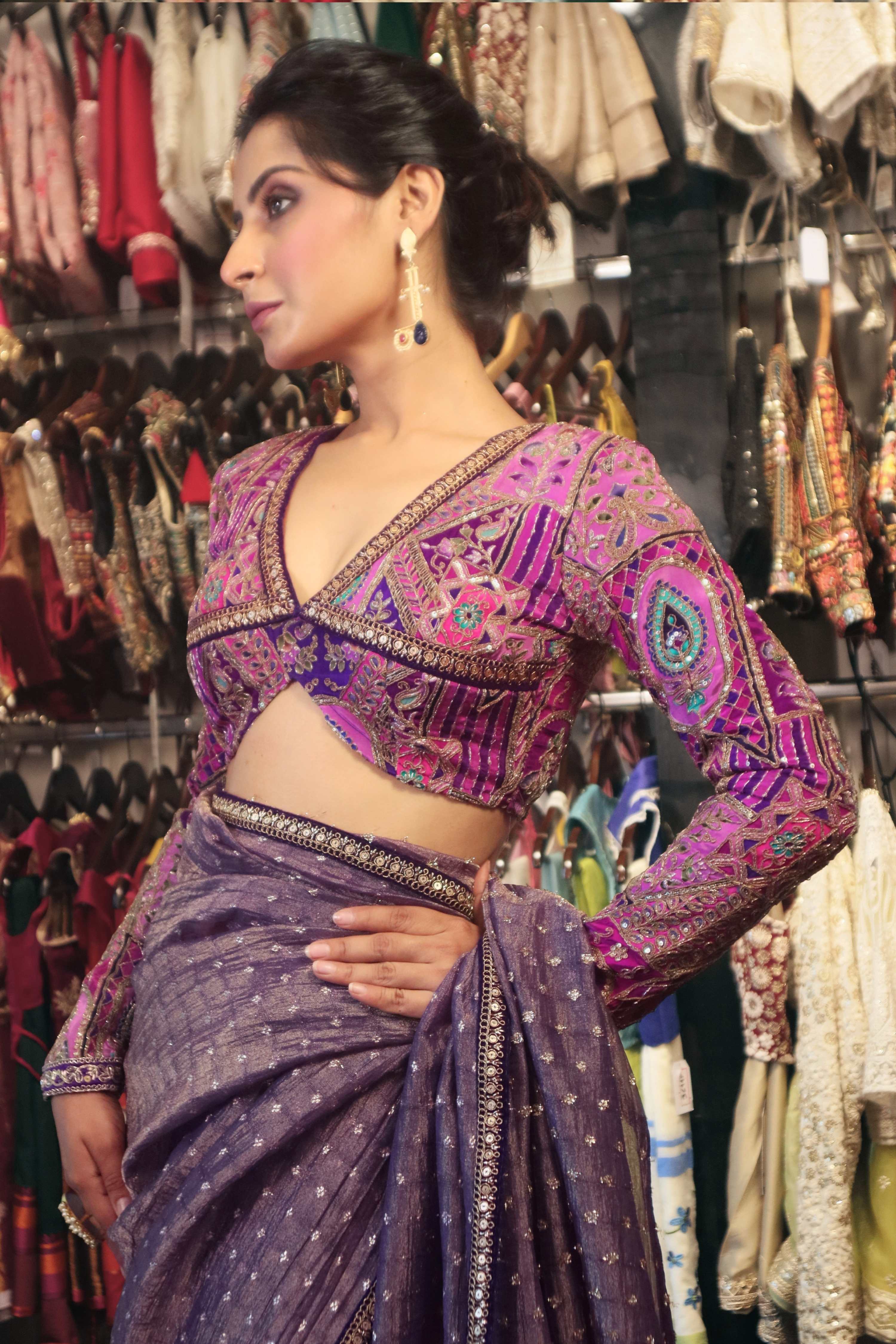 MYSTIC MUSE SAREE WITH AMETHYST AFFAIR BLOUSE