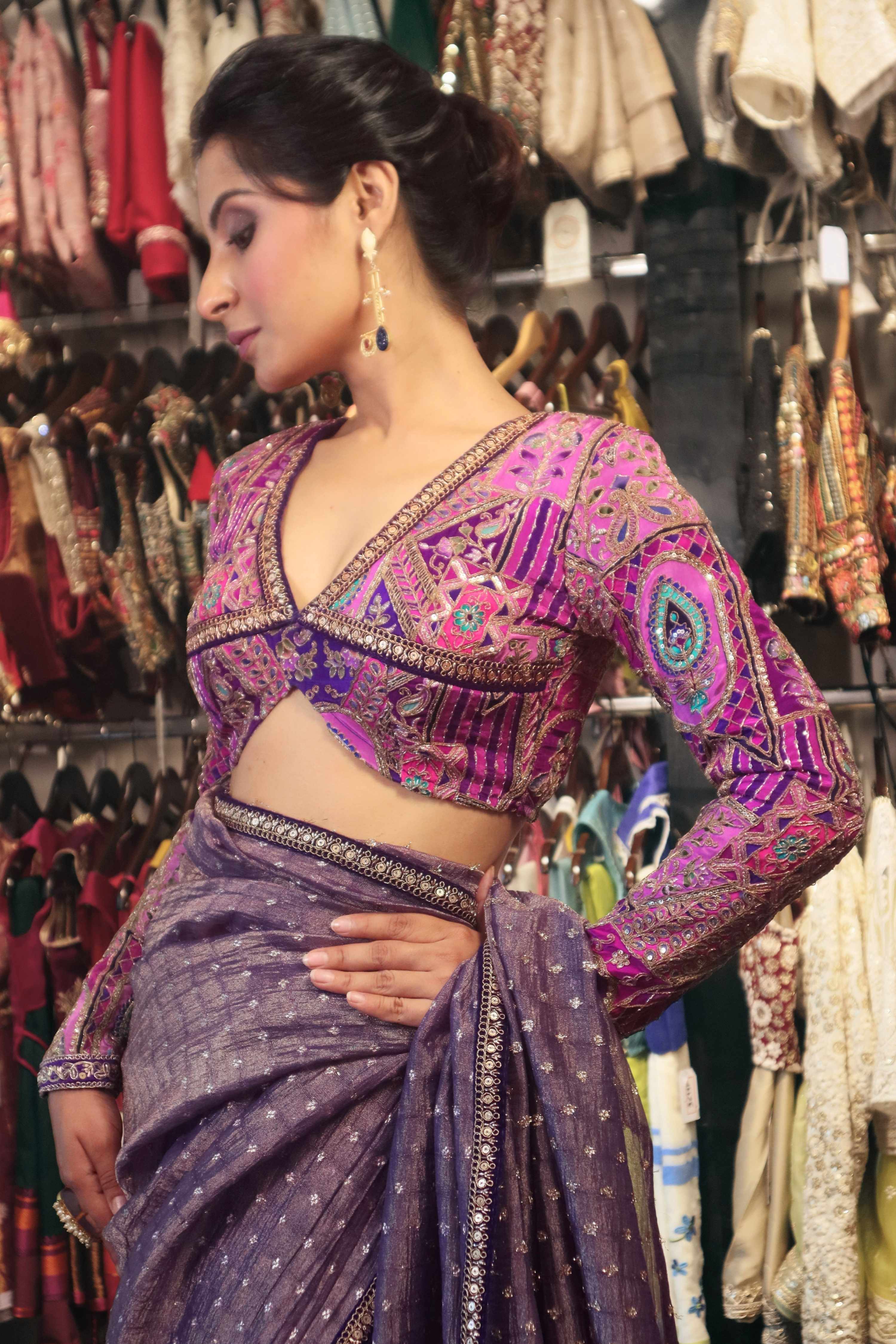 MYSTIC MUSE SAREE WITH AMETHYST AFFAIR BLOUSE
