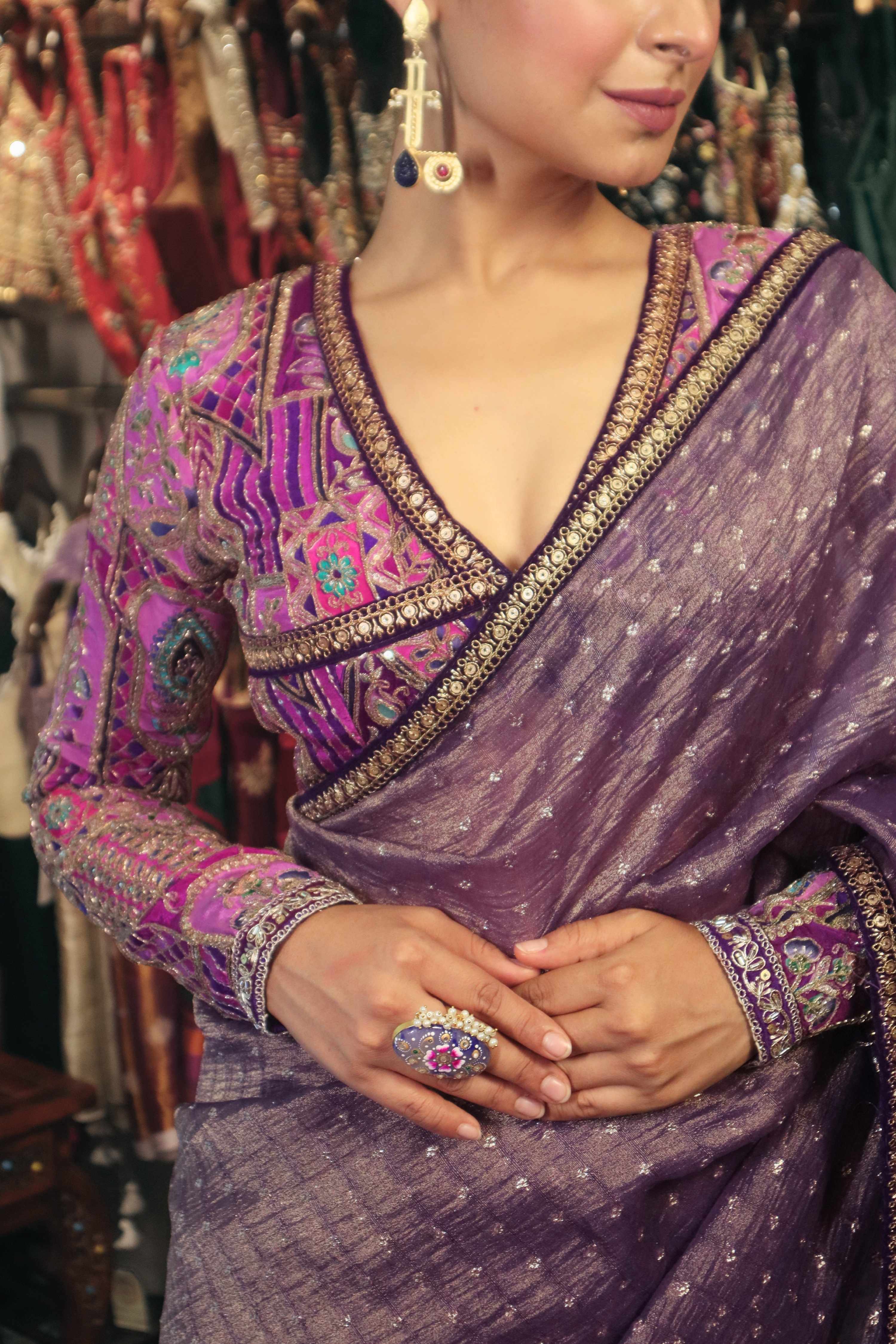 MYSTIC MUSE SAREE WITH AMETHYST AFFAIR BLOUSE