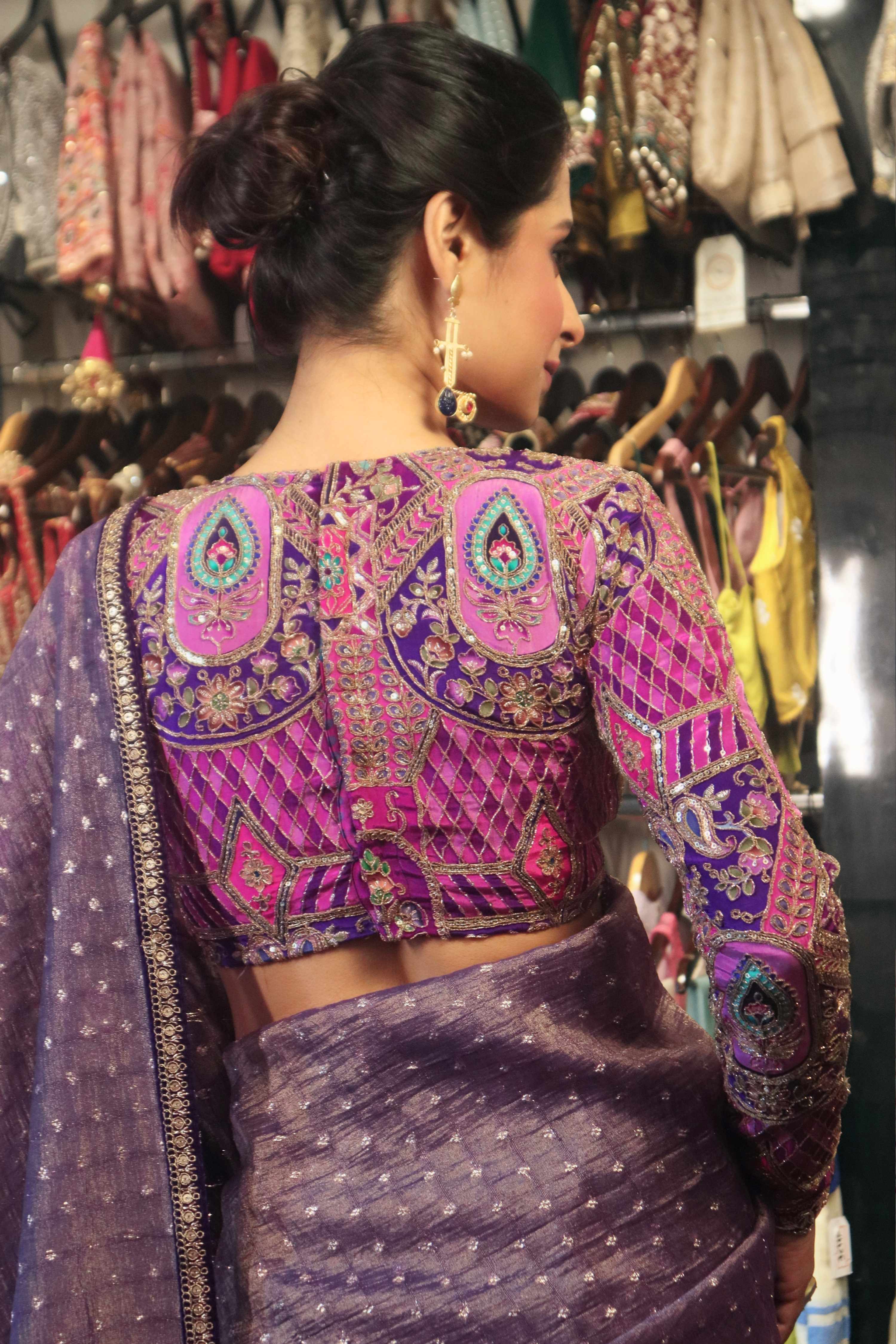 MYSTIC MUSE SAREE WITH AMETHYST AFFAIR BLOUSE
