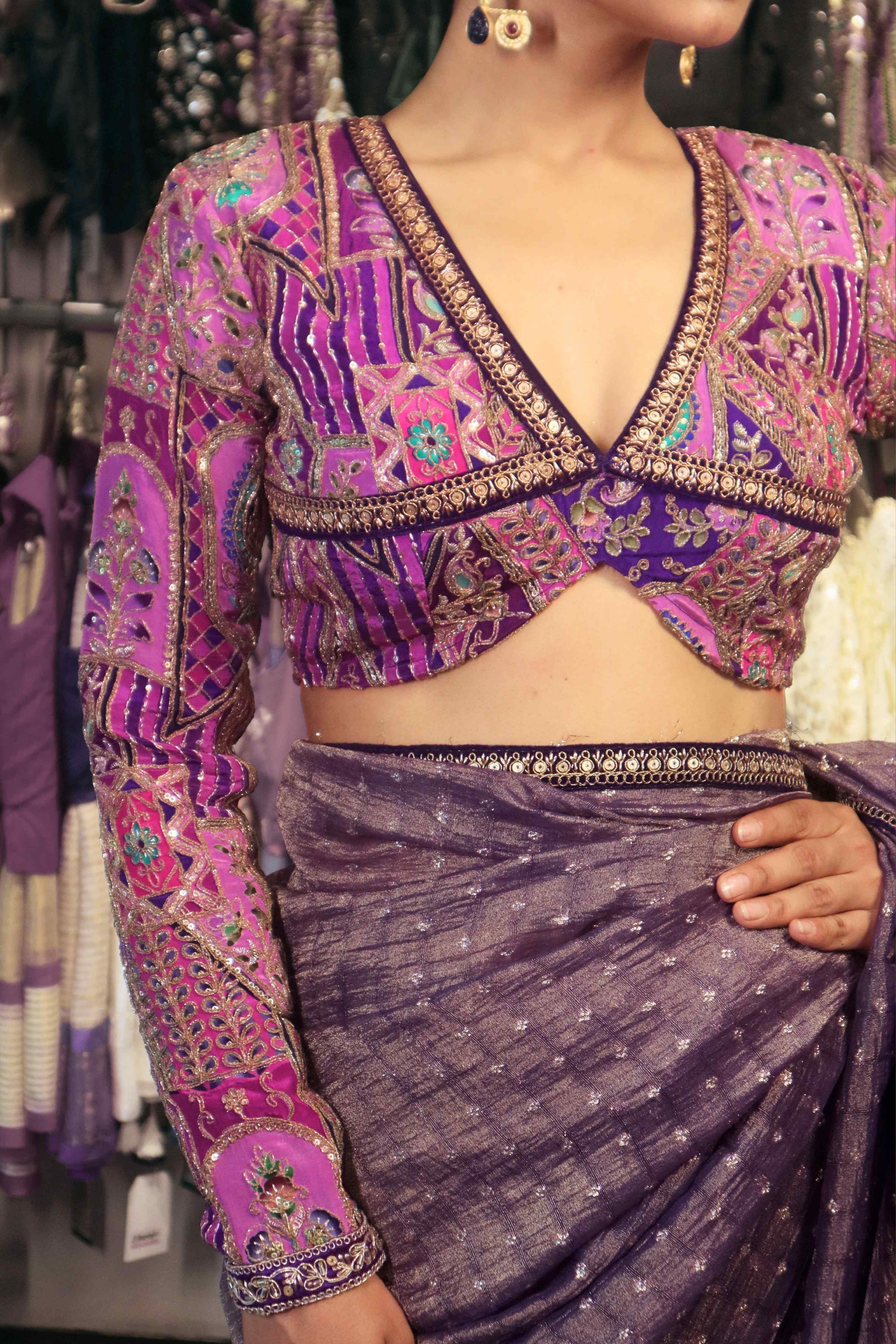 MYSTIC MUSE SAREE WITH AMETHYST AFFAIR BLOUSE