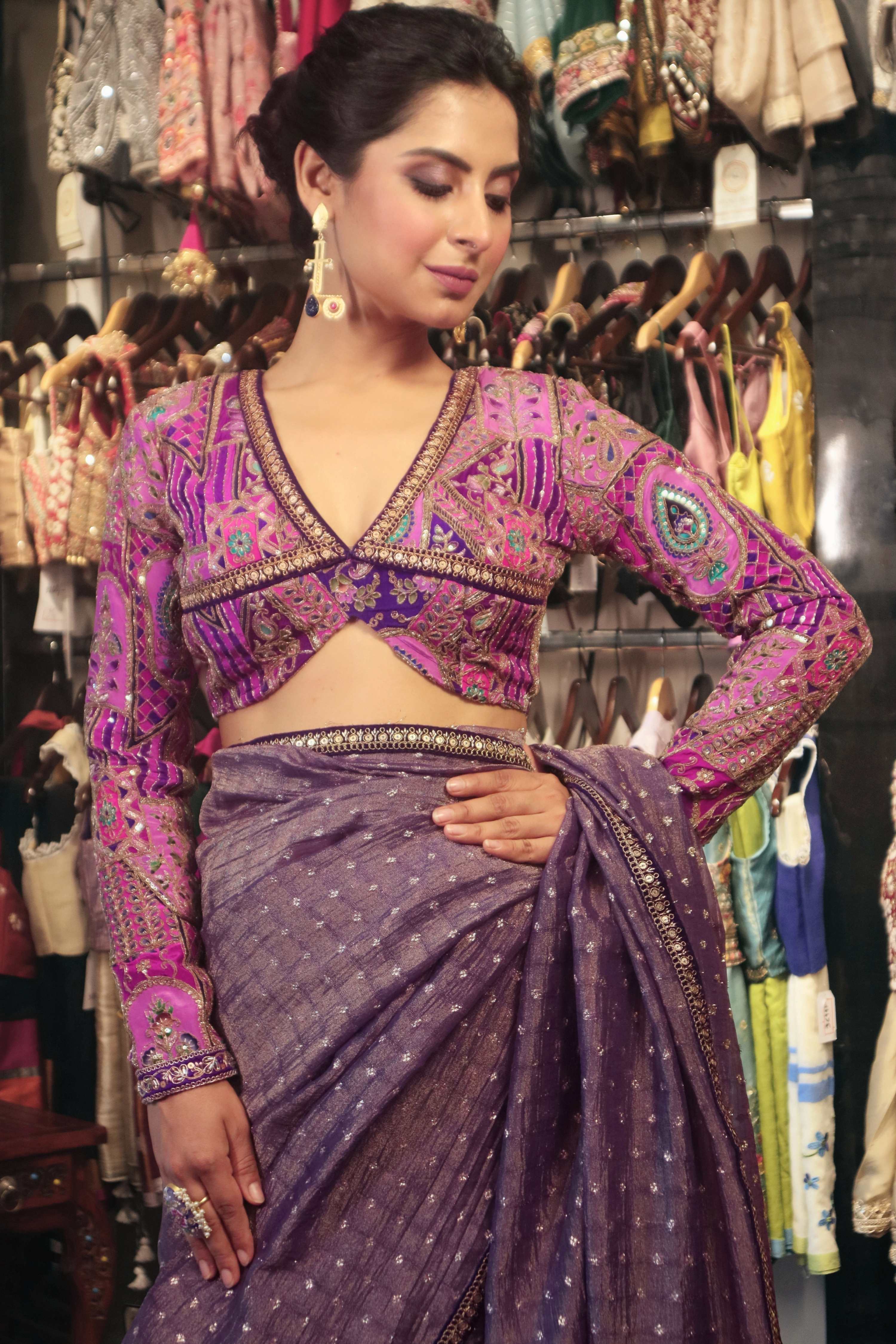 MYSTIC MUSE SAREE WITH AMETHYST AFFAIR BLOUSE